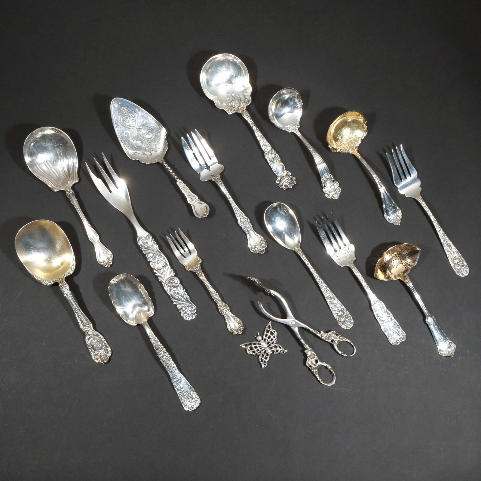 (15pc) MISC. STERLING SILVER SERVING PIECES - 2