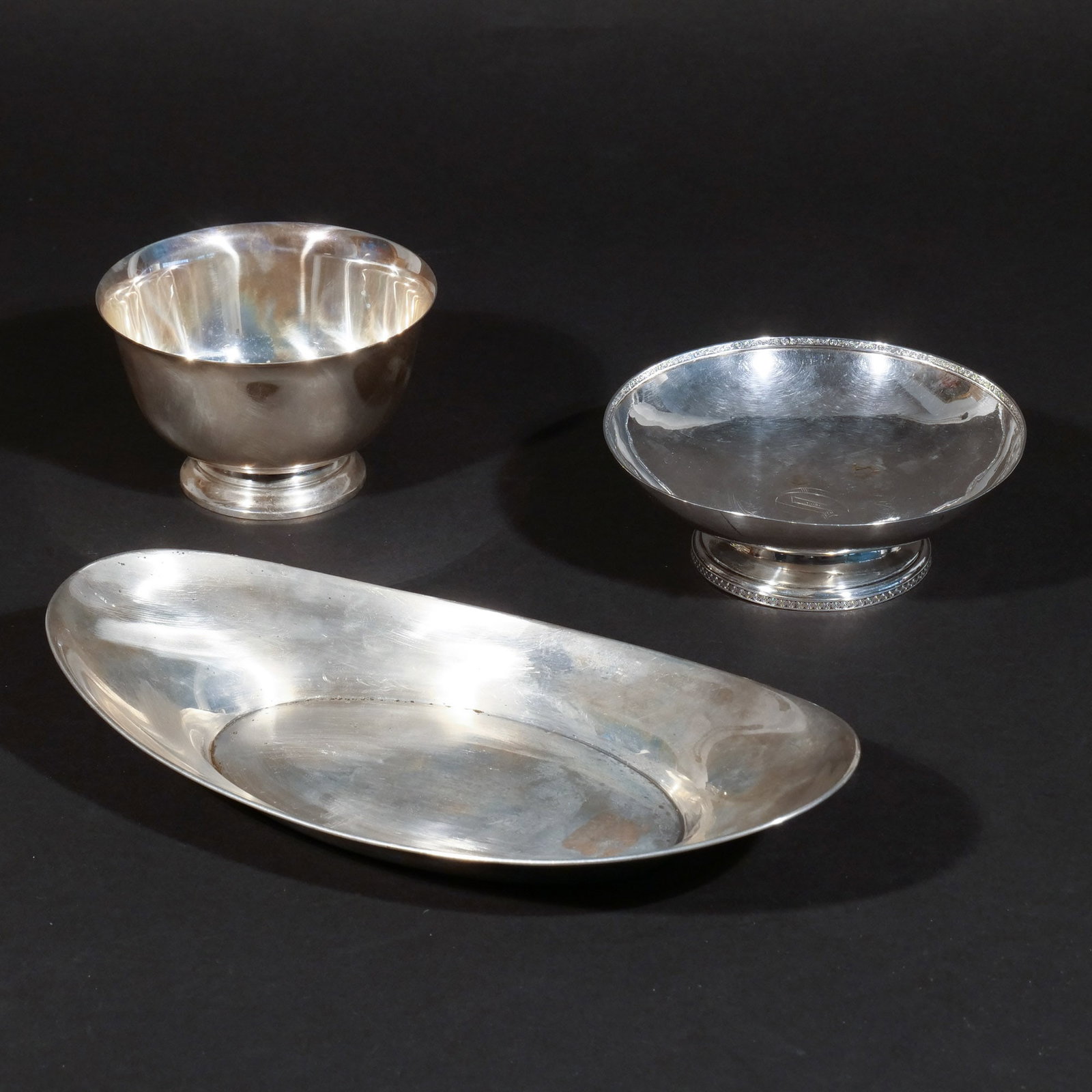 (3pc) STERLING SILVER BOWLS & TRAY (1 of 6)