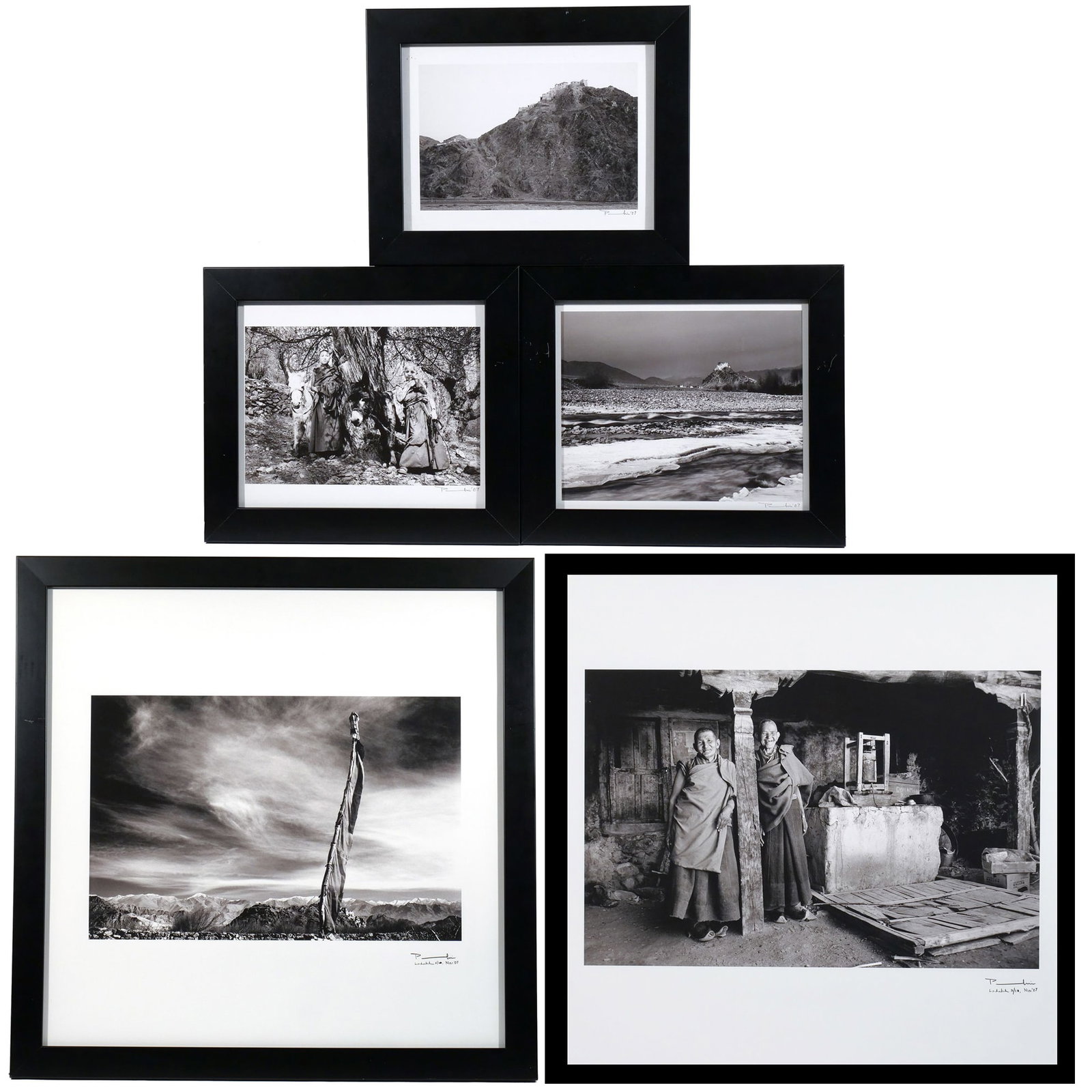 (5pc) PRABIR PURKAYASTHA (Indian, 1952-): Five works, 2007 Digital ink jet print on Epson All signed, titled, numbered, and dated 2007, including two large format photographs: Zendo 7 (mountain lake), 2007, 12-1/2 x 19 in. (subject),