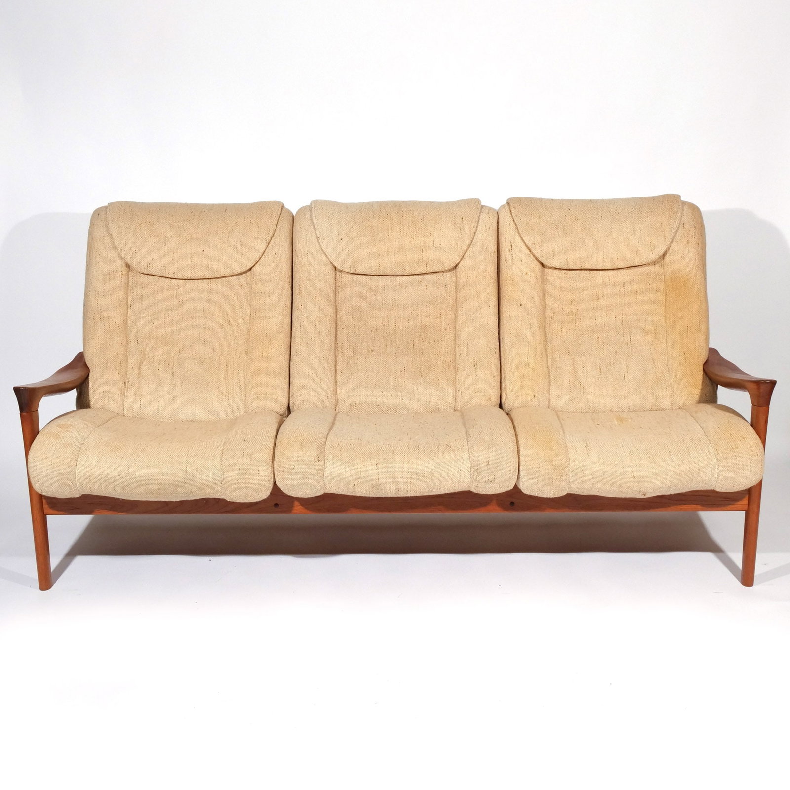 DANISH MID-CENTURY OAK THREE-SEAT SOFA (1 of 14)