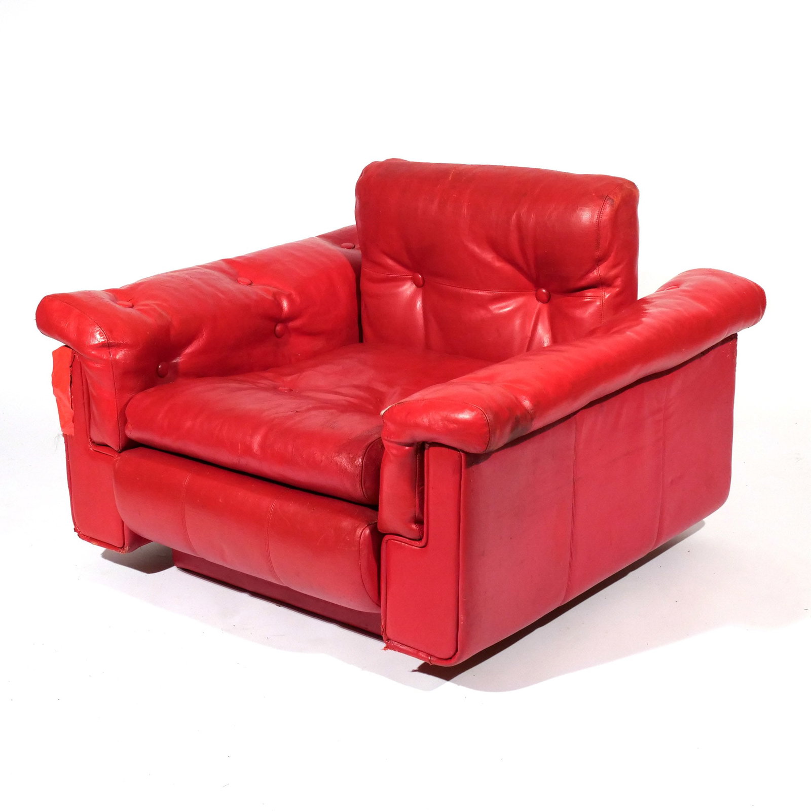 (3pc) TUFTED RED LEATHER SEATING - 13
