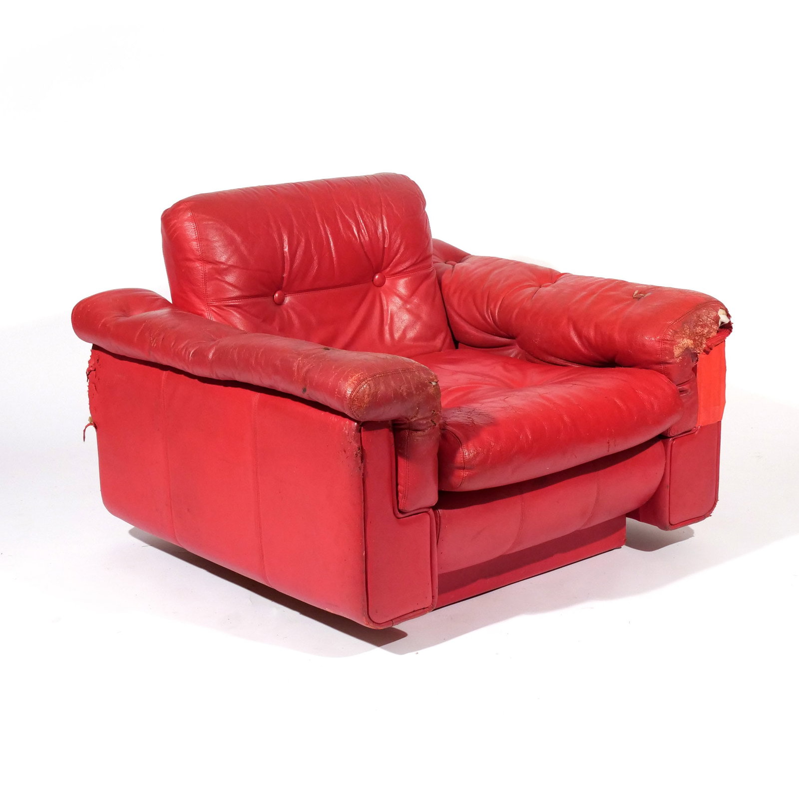 (3pc) TUFTED RED LEATHER SEATING - 17