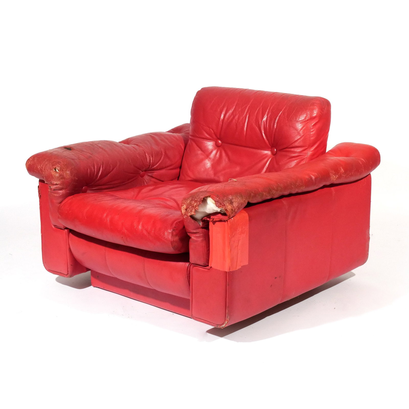 (3pc) TUFTED RED LEATHER SEATING - 18