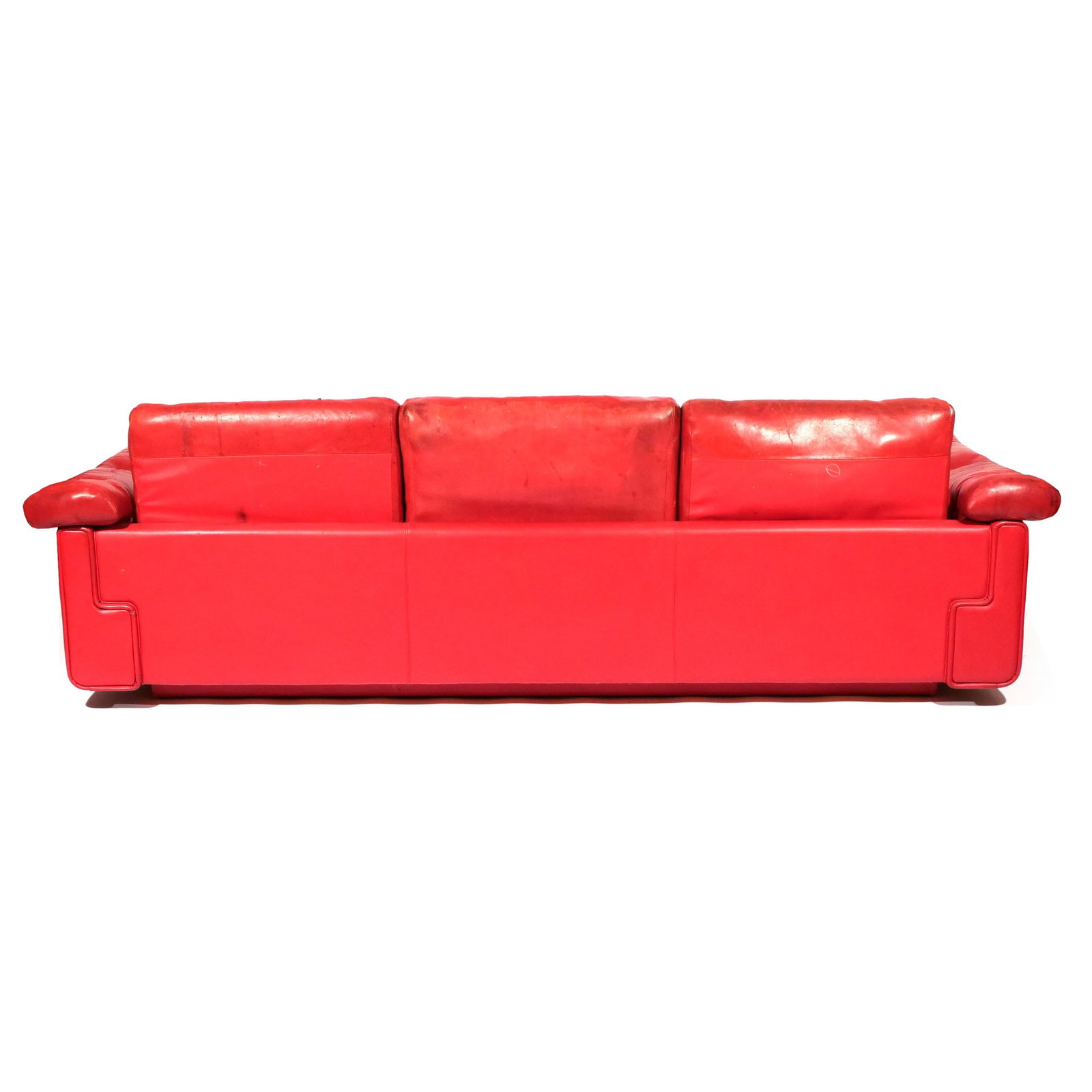 (3pc) TUFTED RED LEATHER SEATING - 5