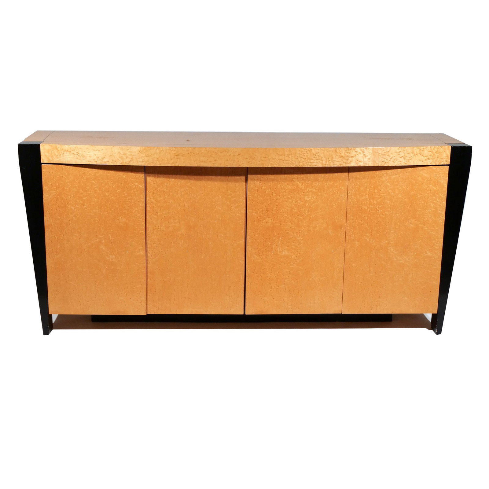 HAROLD ZIMMERMAN (1927-2019) SIDEBOARD: Satin bird's eye and ebonized wood h. 33-1/2 w. 75 d. 22 in. Provenance: Private collection, Scarsdale, NY [In Situ Item] This item will not be on display in our saleroom during our preview period.