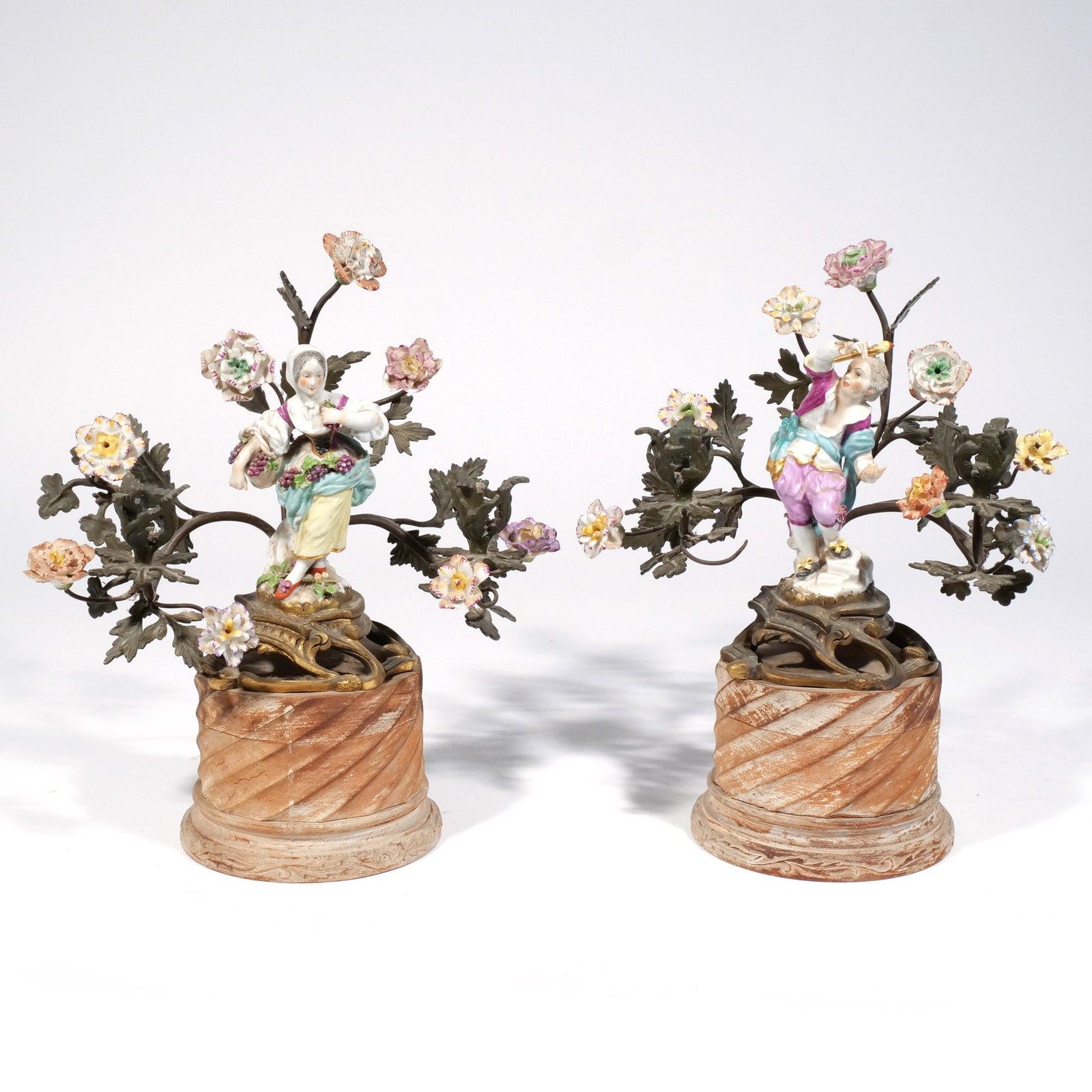 PAIR of PORCELAIN FIGURAL CANDELABRA (1 of 13)