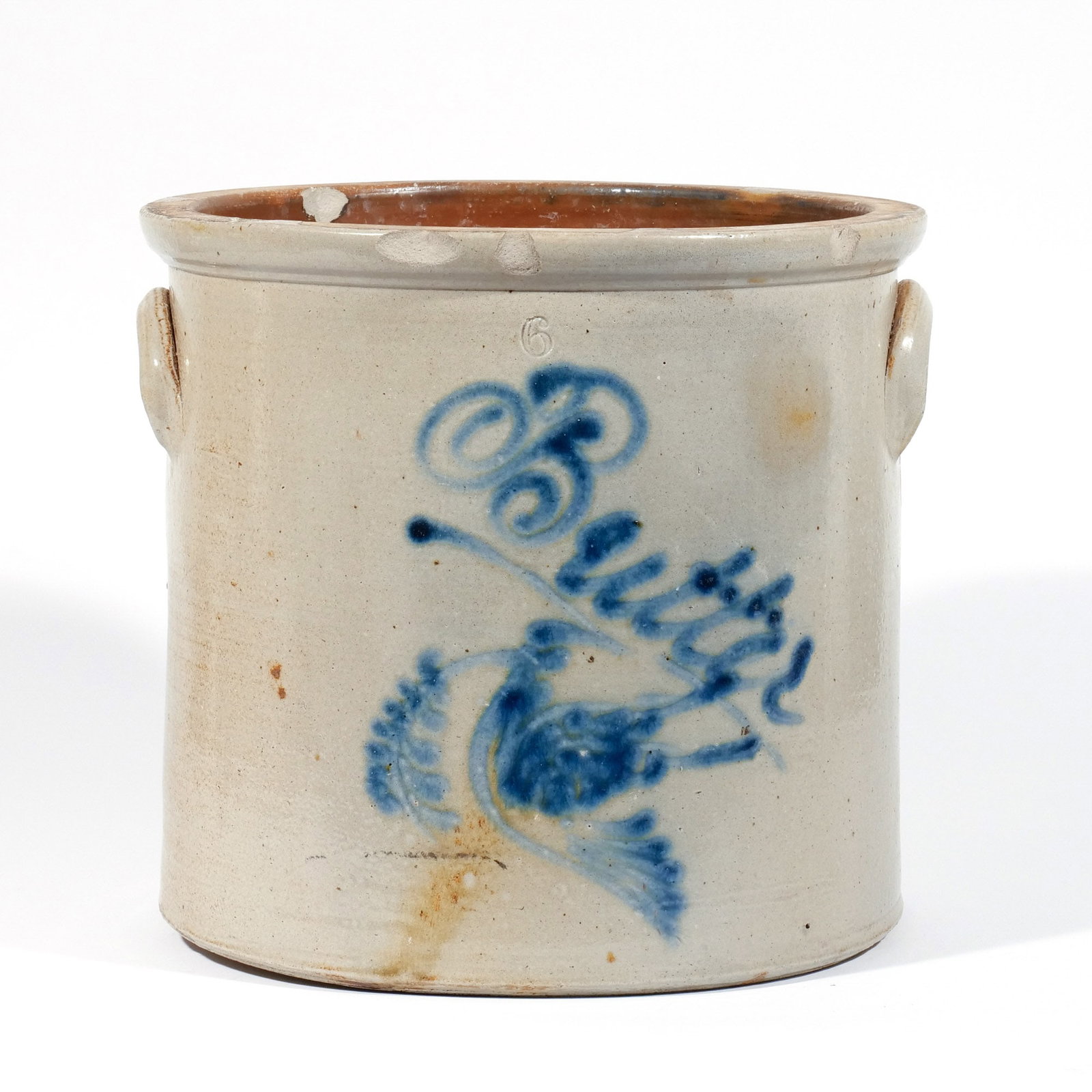 AMERICAN SIX GALLON STONEWARE BUTTER CROCK (1 of 10)