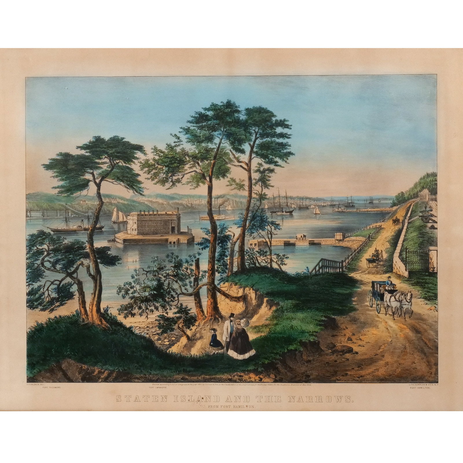CURRIER & IVES COLORED LITHOGRAPH (1 of 8)