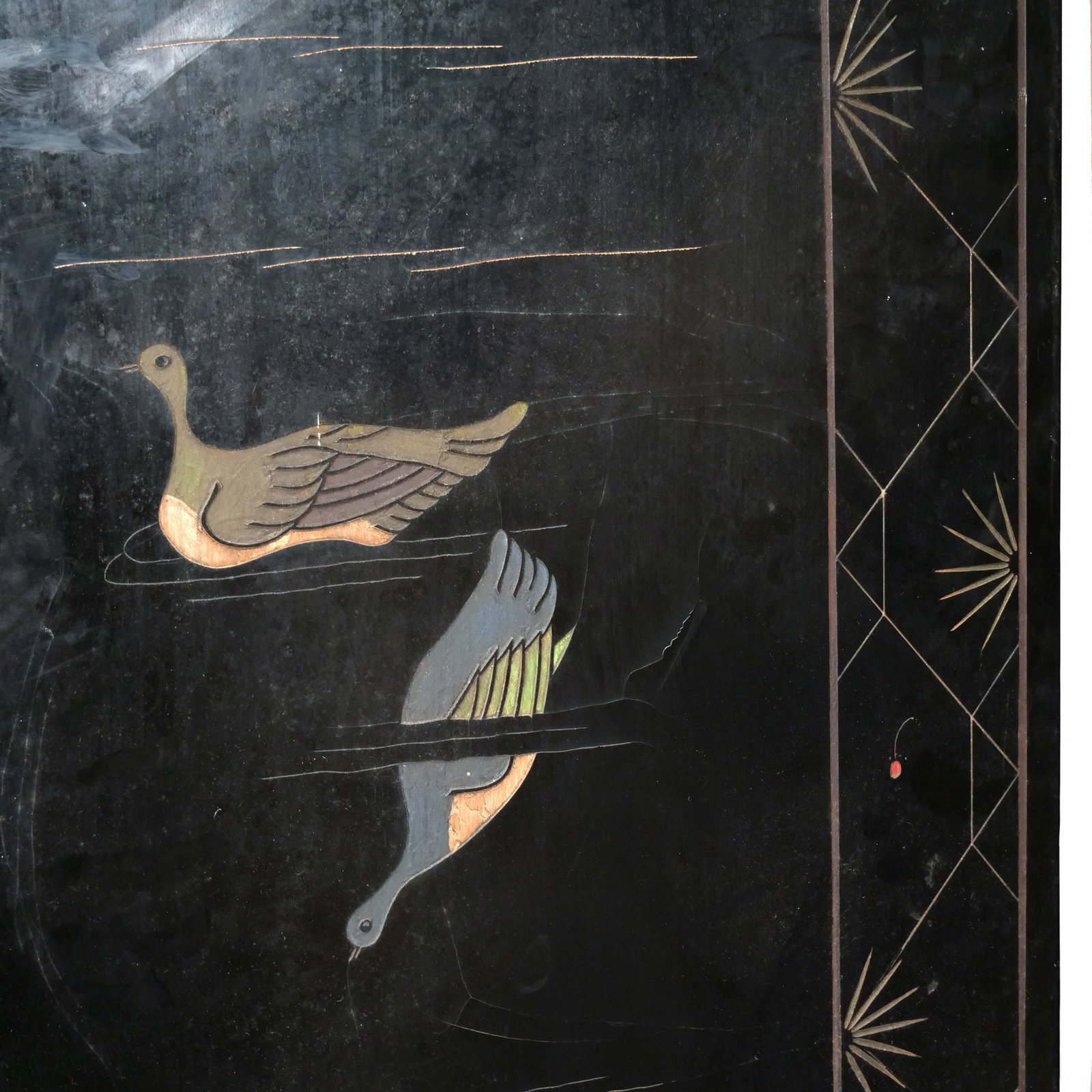 CHINESE LACQUER SIX-PANEL FLOOR SCREEN - 16