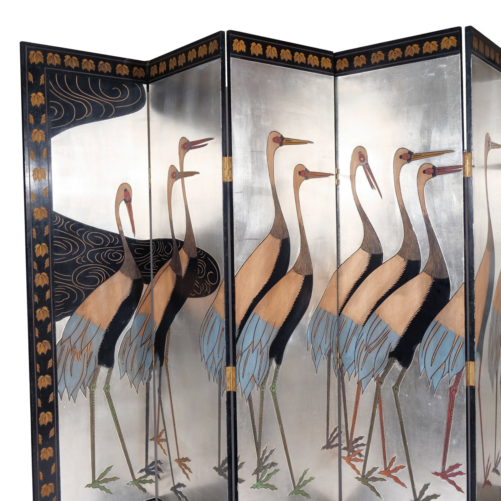 CHINESE LACQUER SIX-PANEL FLOOR SCREEN - 2