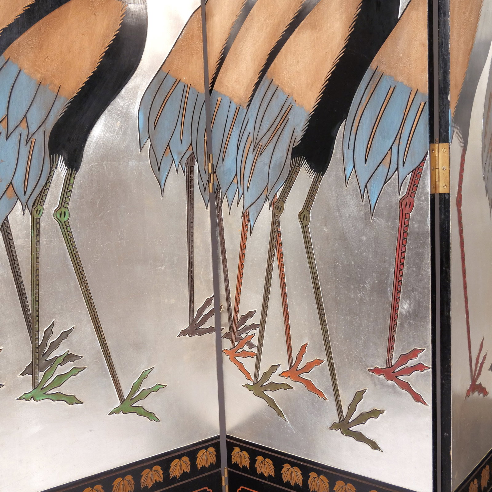 CHINESE LACQUER SIX-PANEL FLOOR SCREEN - 7