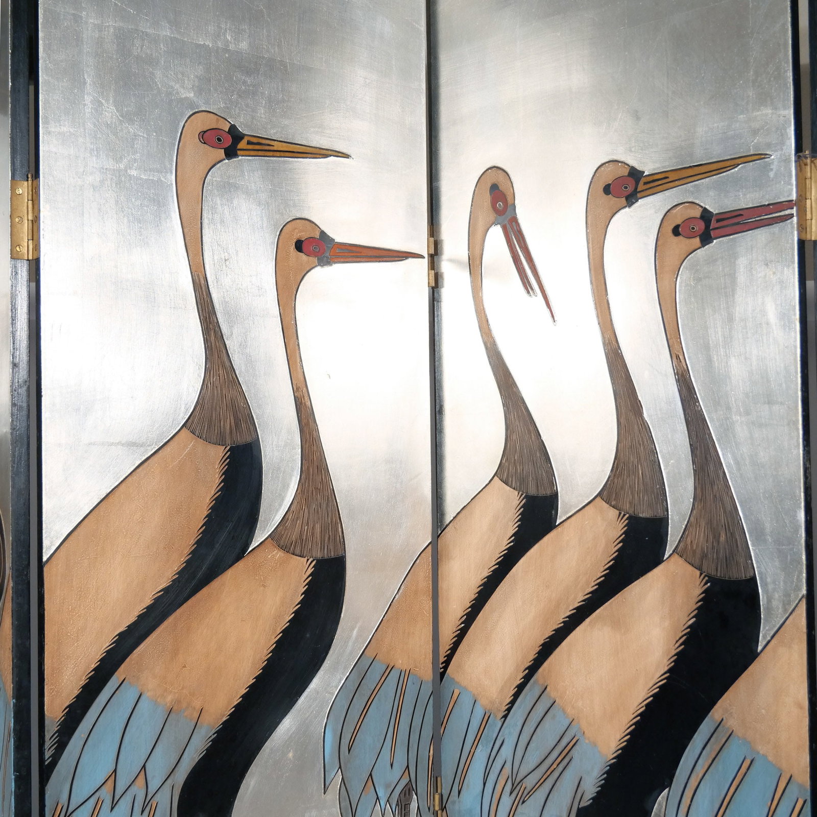 CHINESE LACQUER SIX-PANEL FLOOR SCREEN - 8