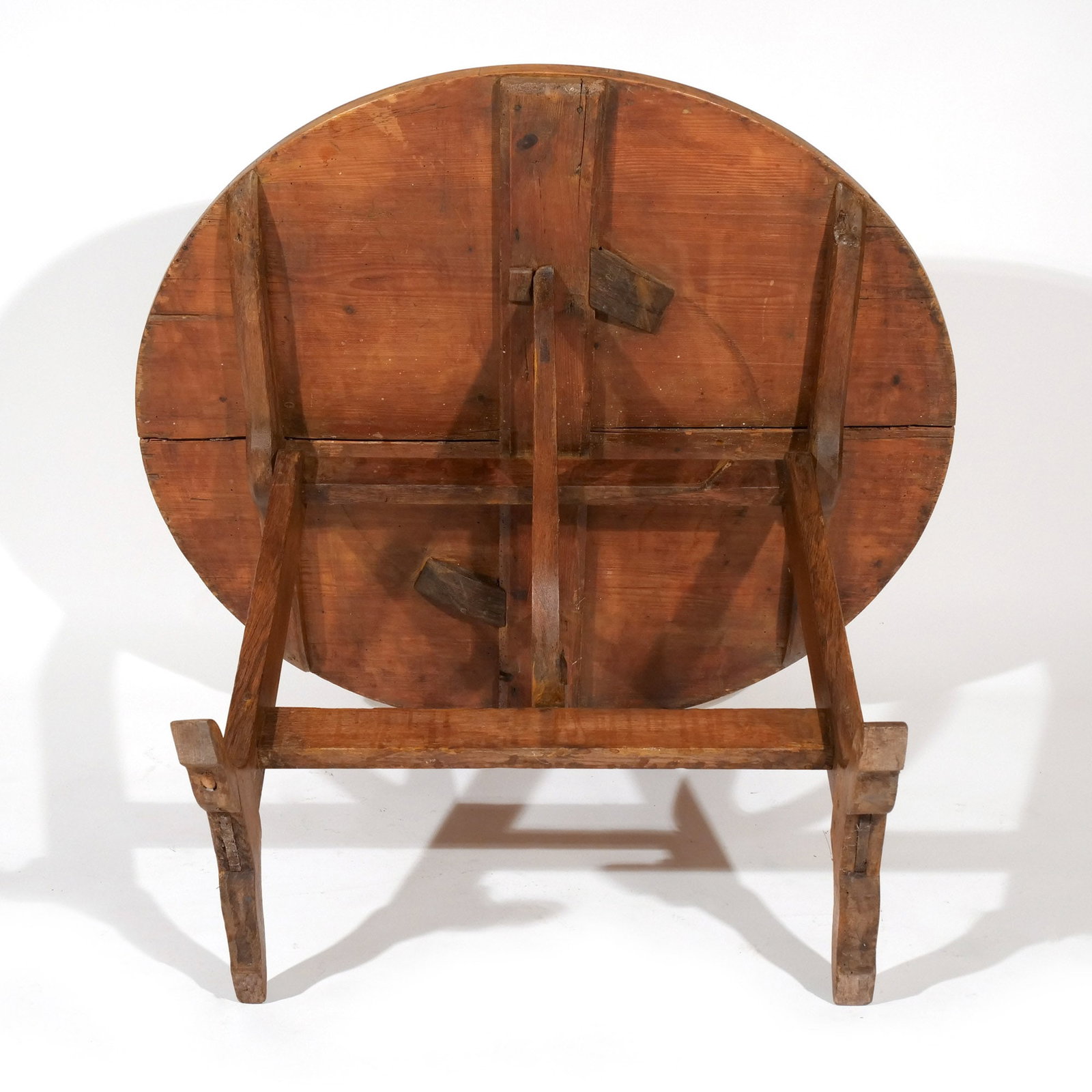 ANTIQUE PINE FLIP TOP COACHING TABLE - 7