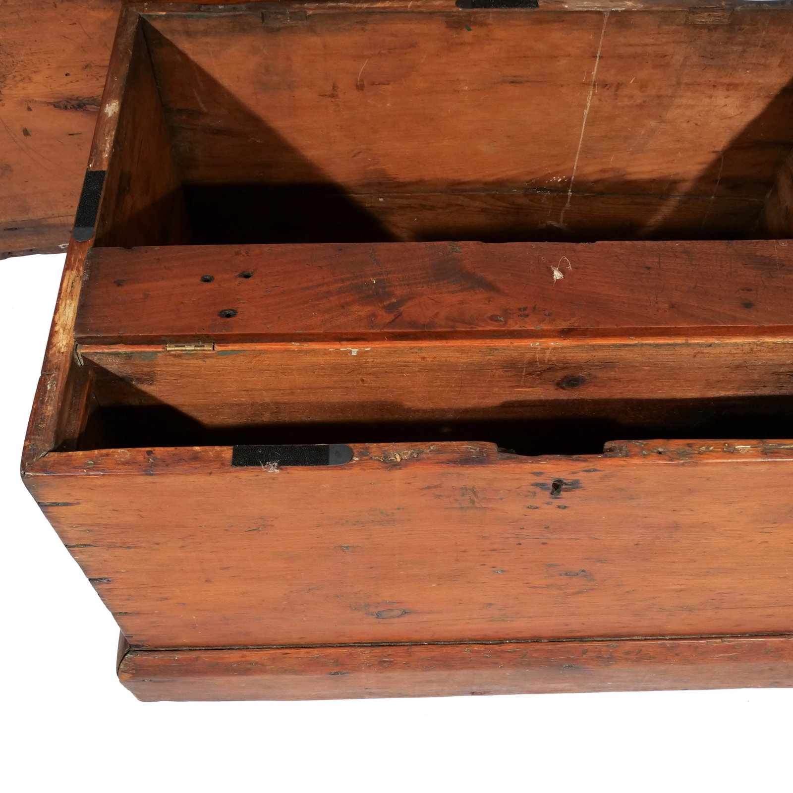 ANTIQUE PINE STORAGE TRUNK - 6