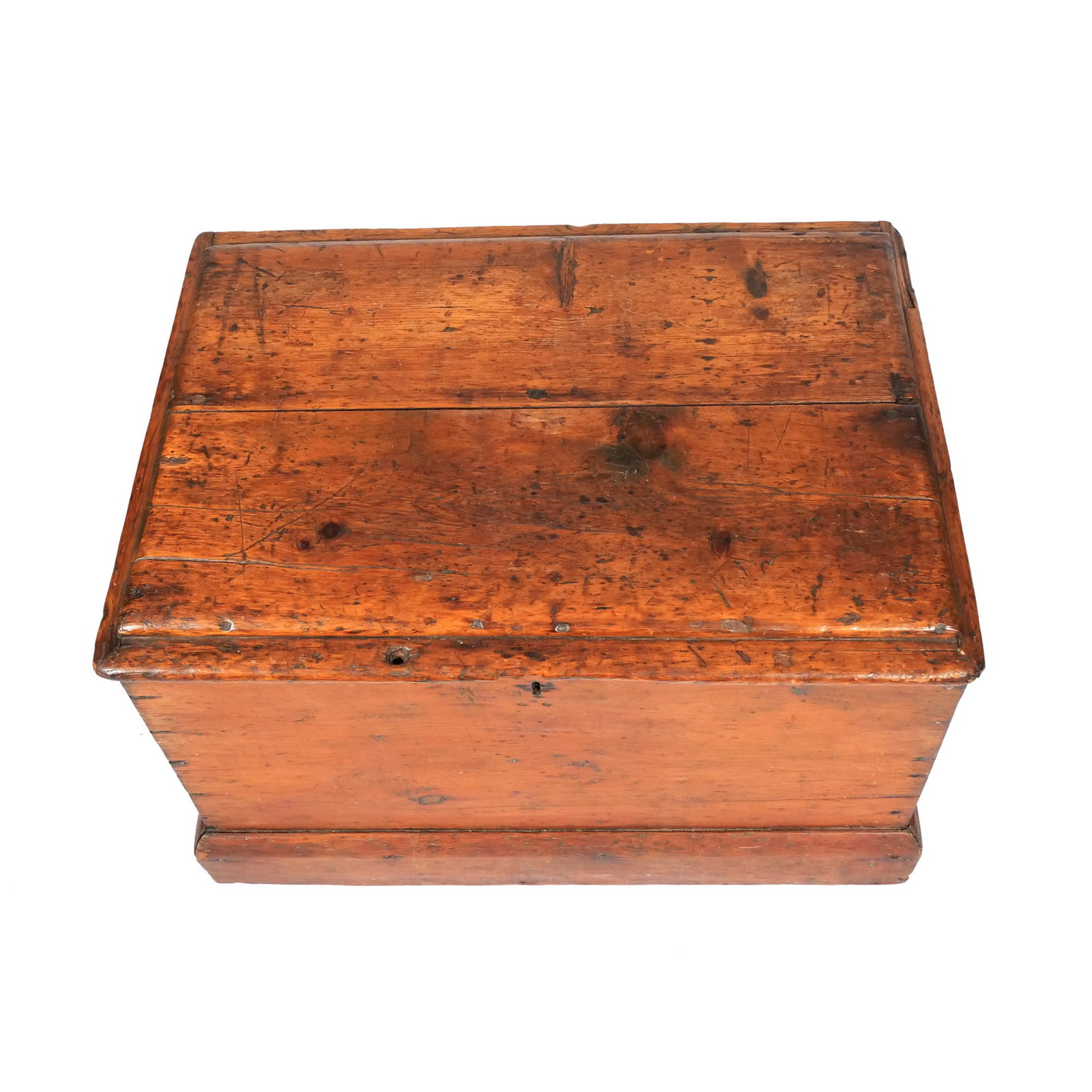 ANTIQUE PINE STORAGE TRUNK - 7