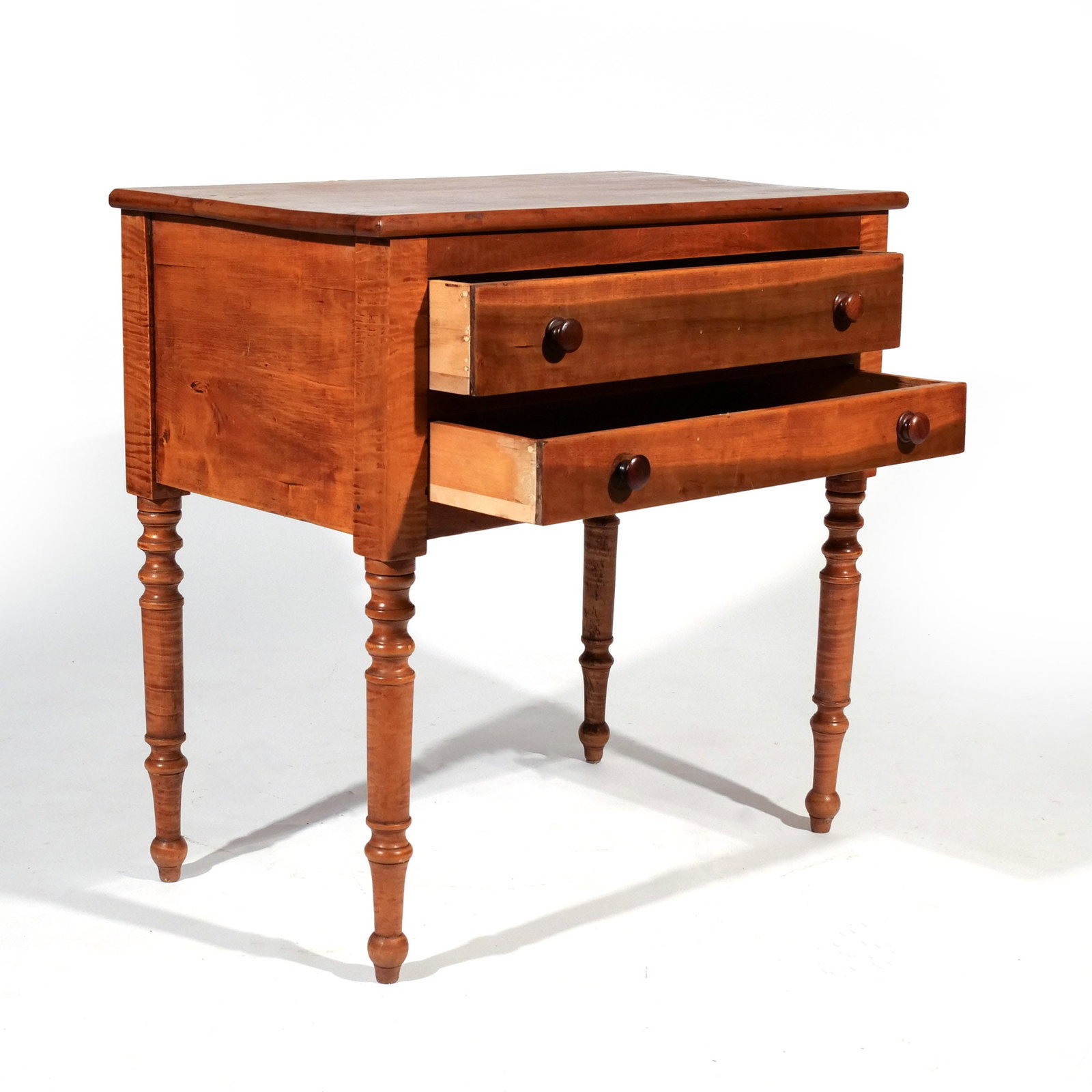 AMERICAN MAPLE TWO DRAWER WORKTABLE - 10