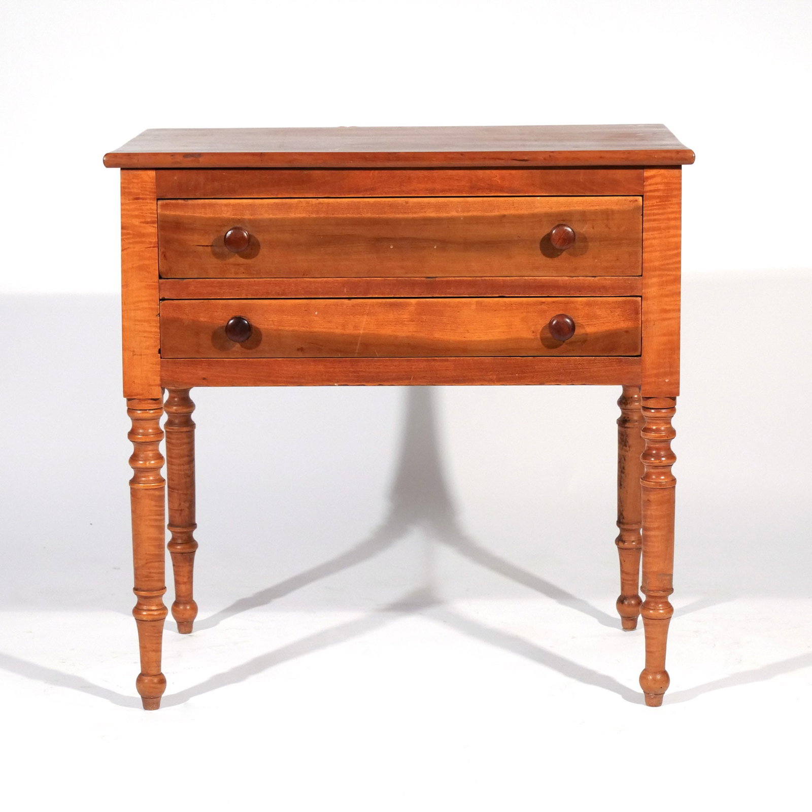 AMERICAN MAPLE TWO DRAWER WORKTABLE - 2