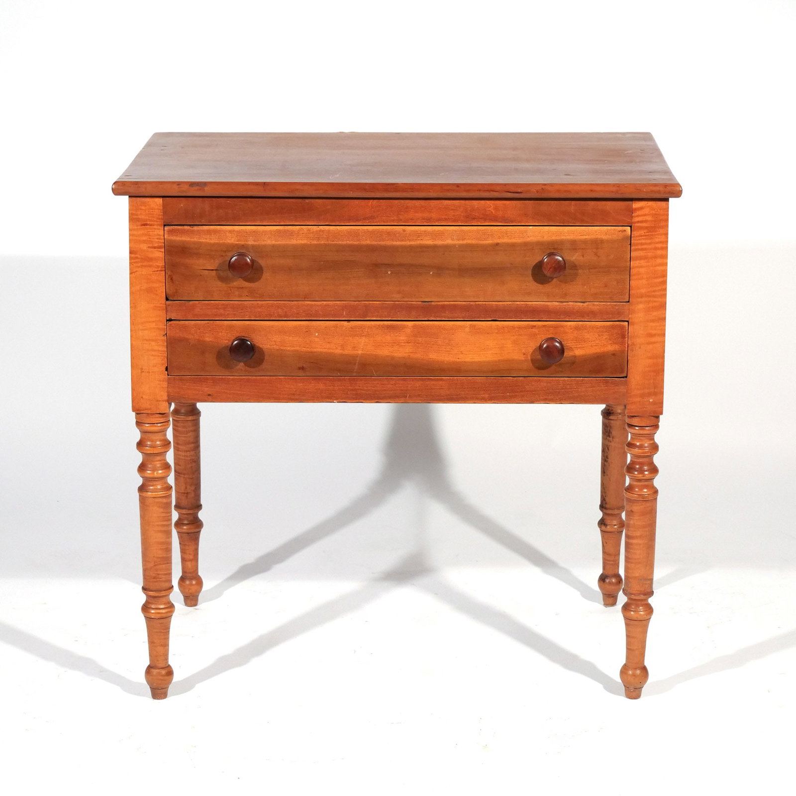 AMERICAN MAPLE TWO DRAWER WORKTABLE - 3