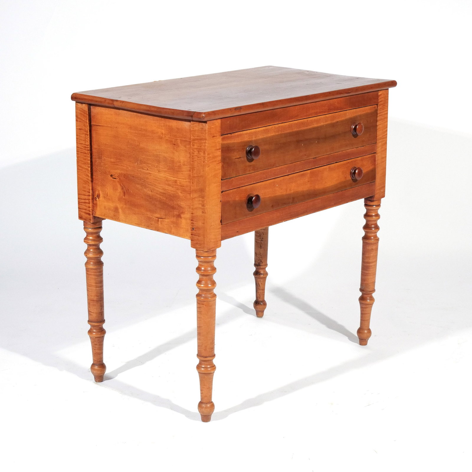 AMERICAN MAPLE TWO DRAWER WORKTABLE - 4