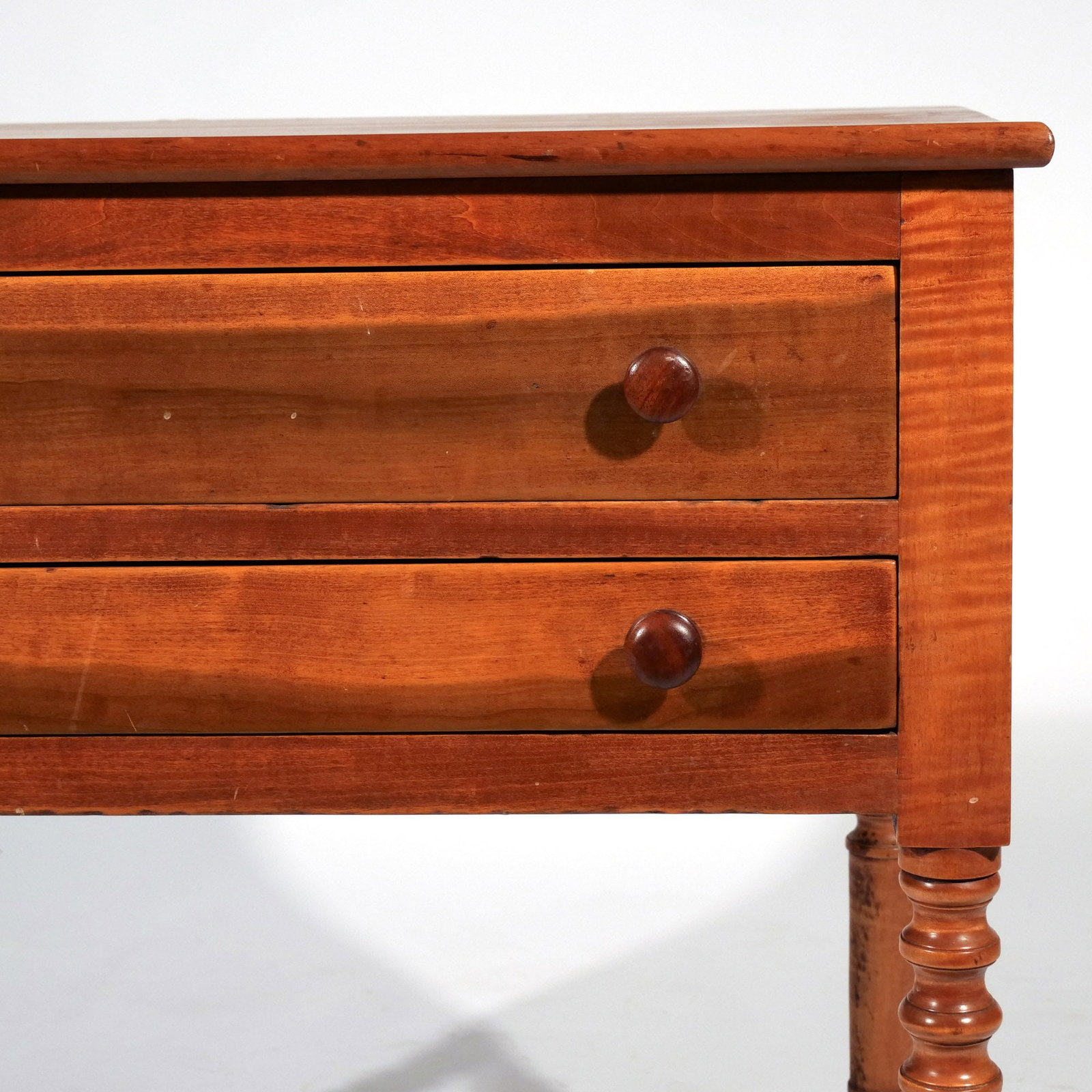 AMERICAN MAPLE TWO DRAWER WORKTABLE - 8
