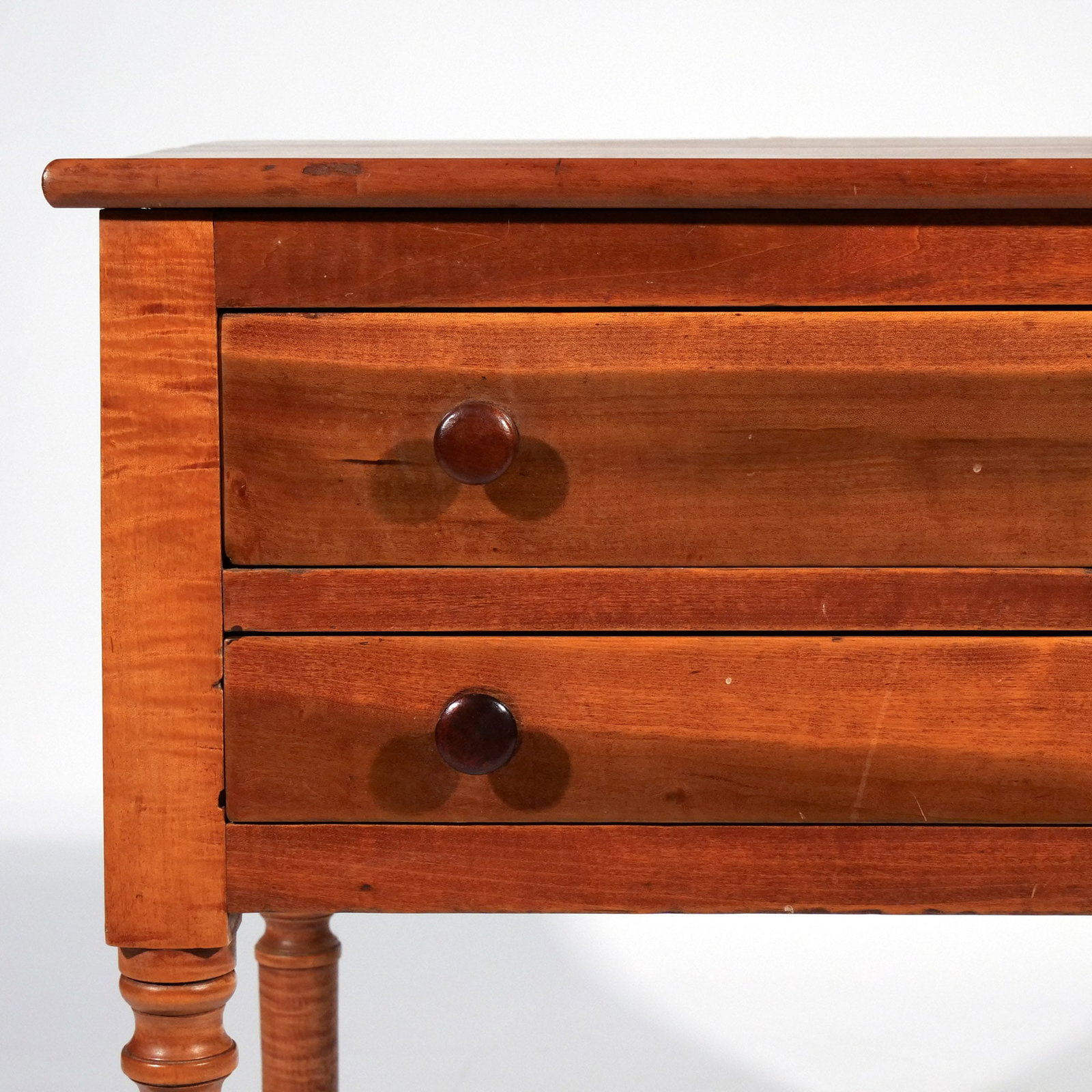 AMERICAN MAPLE TWO DRAWER WORKTABLE - 9