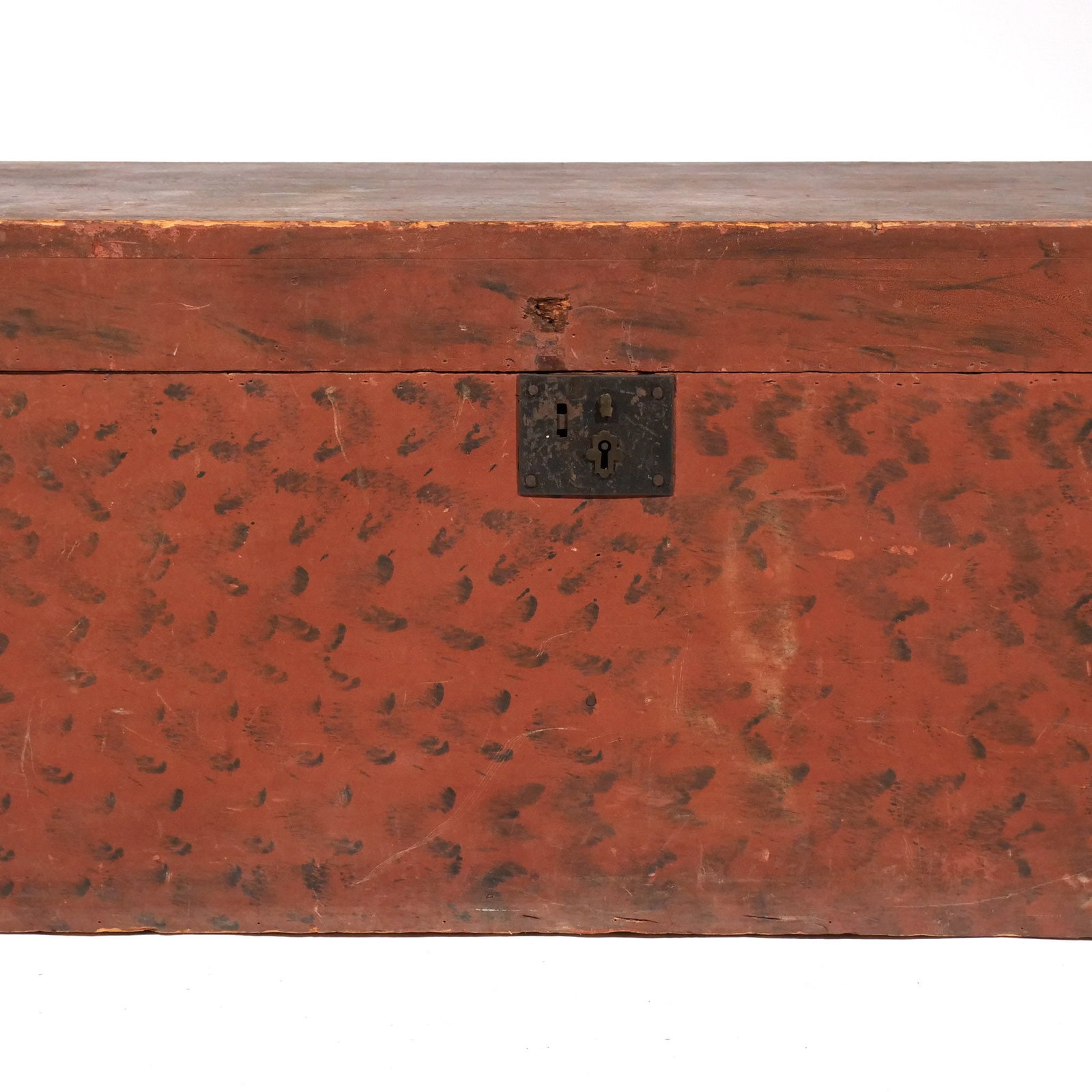 RED SPONGE-PAINTED STORAGE CHEST - 6