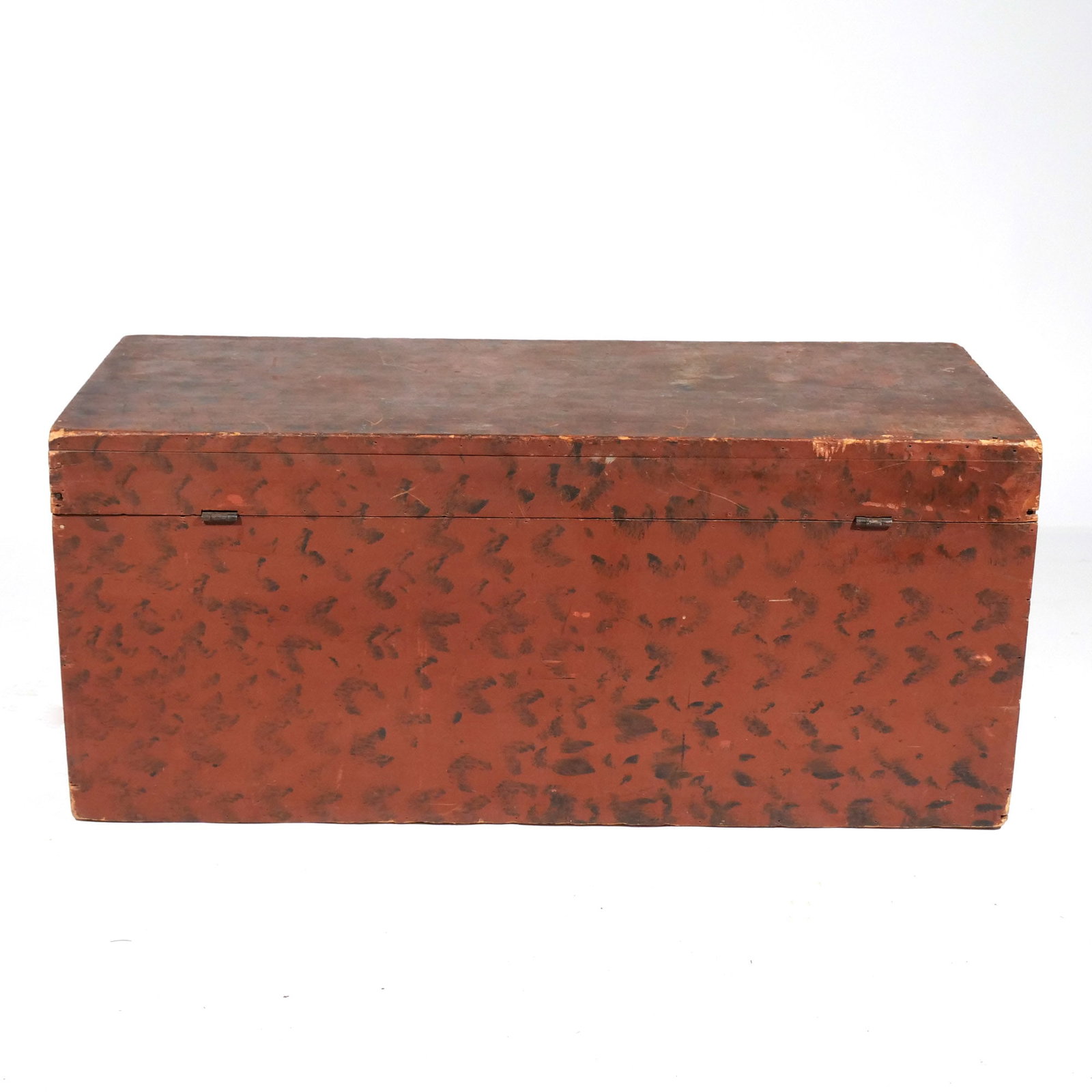 RED SPONGE-PAINTED STORAGE CHEST - 7