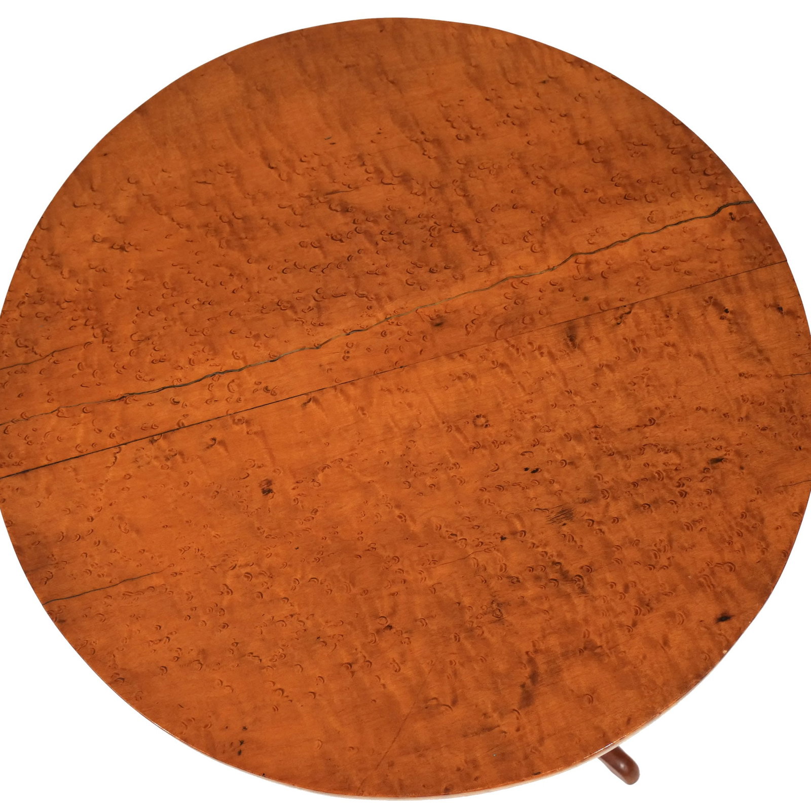 ANTIQUE TIGER MAPLE & MAPLE TEA TABLE - 5