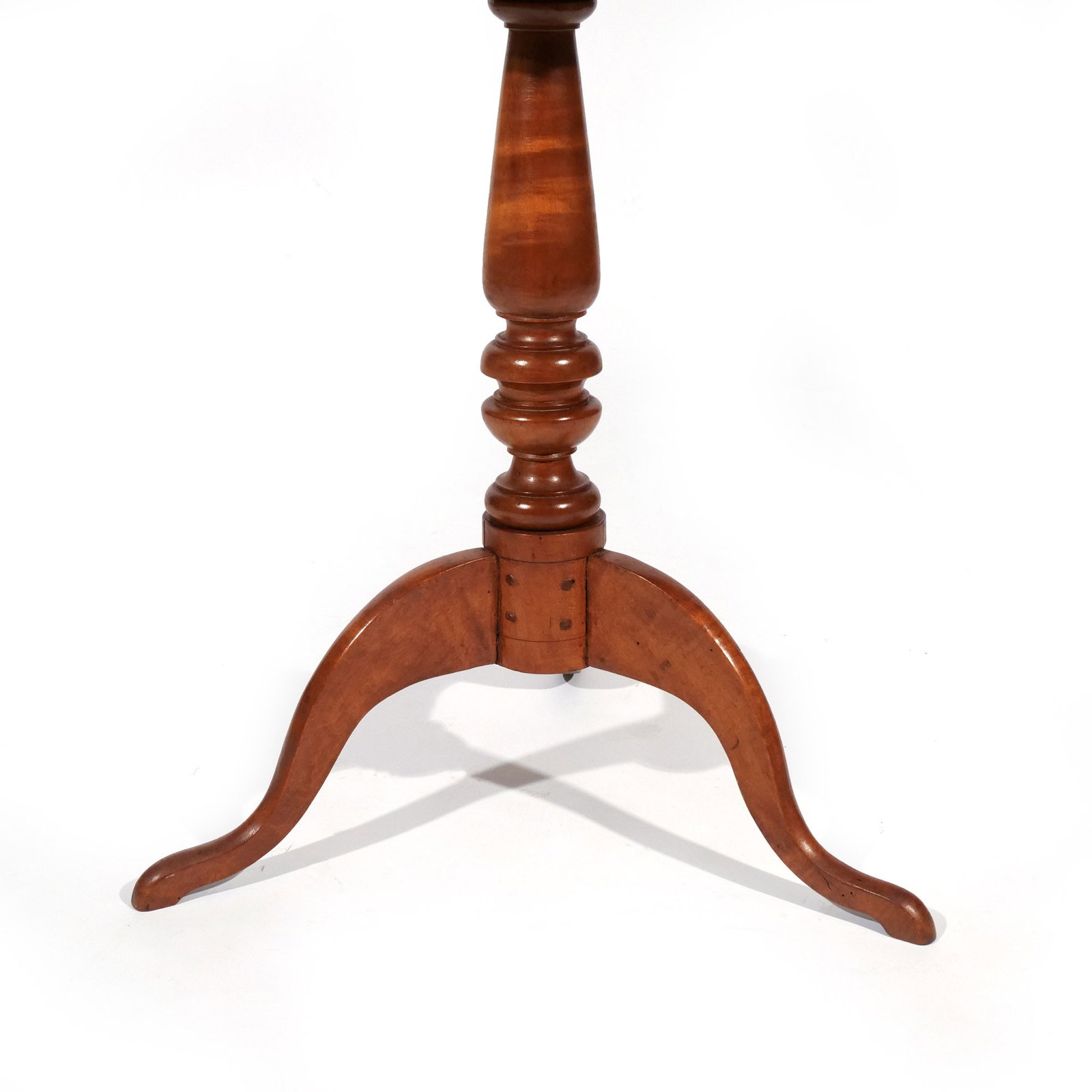 ANTIQUE TIGER MAPLE & MAPLE TEA TABLE - 6