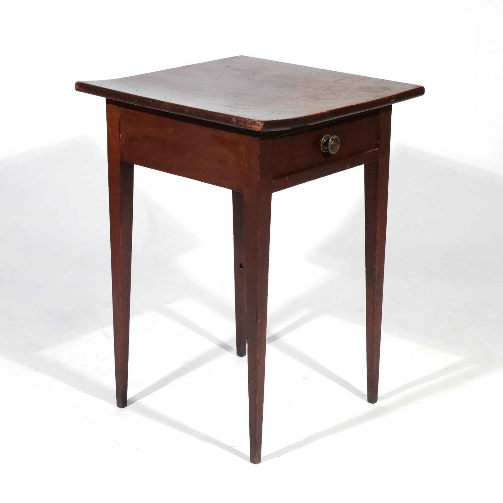 AMERICAN ONE DRAWER STAND: 19th century, one-board top h. 28 w. 19-1/2 d. 20 in. Provenance: Landmark Hoyt Homestead, Pound Ridge, NY [In Situ Item] This item will not be on display in our saleroom during our preview period.