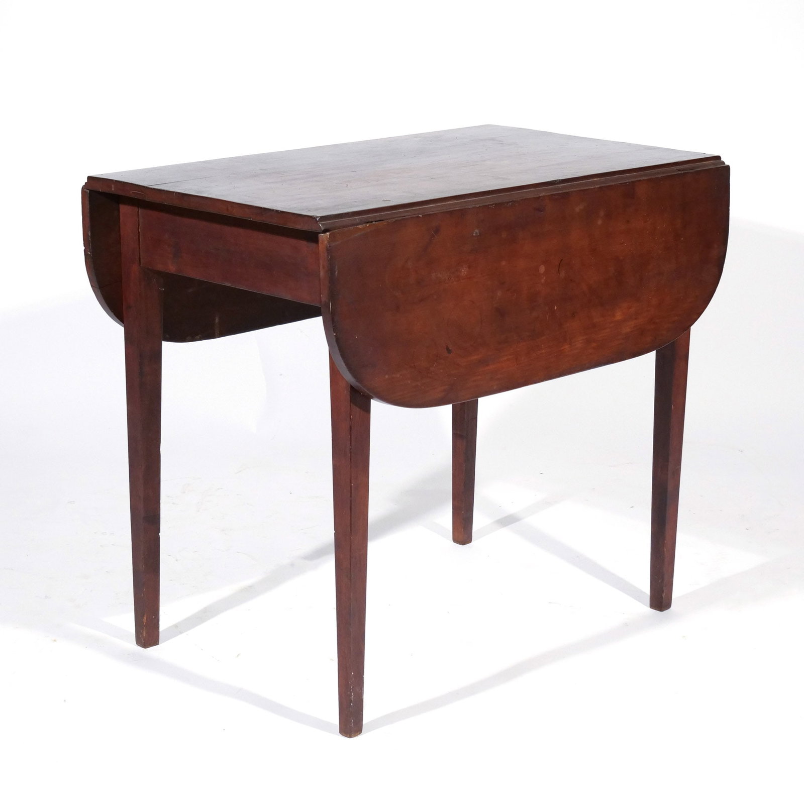 COUNTRY MAHOGANY PEMBROKE TABLE: 19th century, two-board top h. 29 w. 19 d. 33-1/4 in. overall: 29 x 40 x 33-1/4 in. (open) Provenance: Landmark Hoyt Homestead, Pound Ridge, NY [In Situ Item] This item will not be on display in our