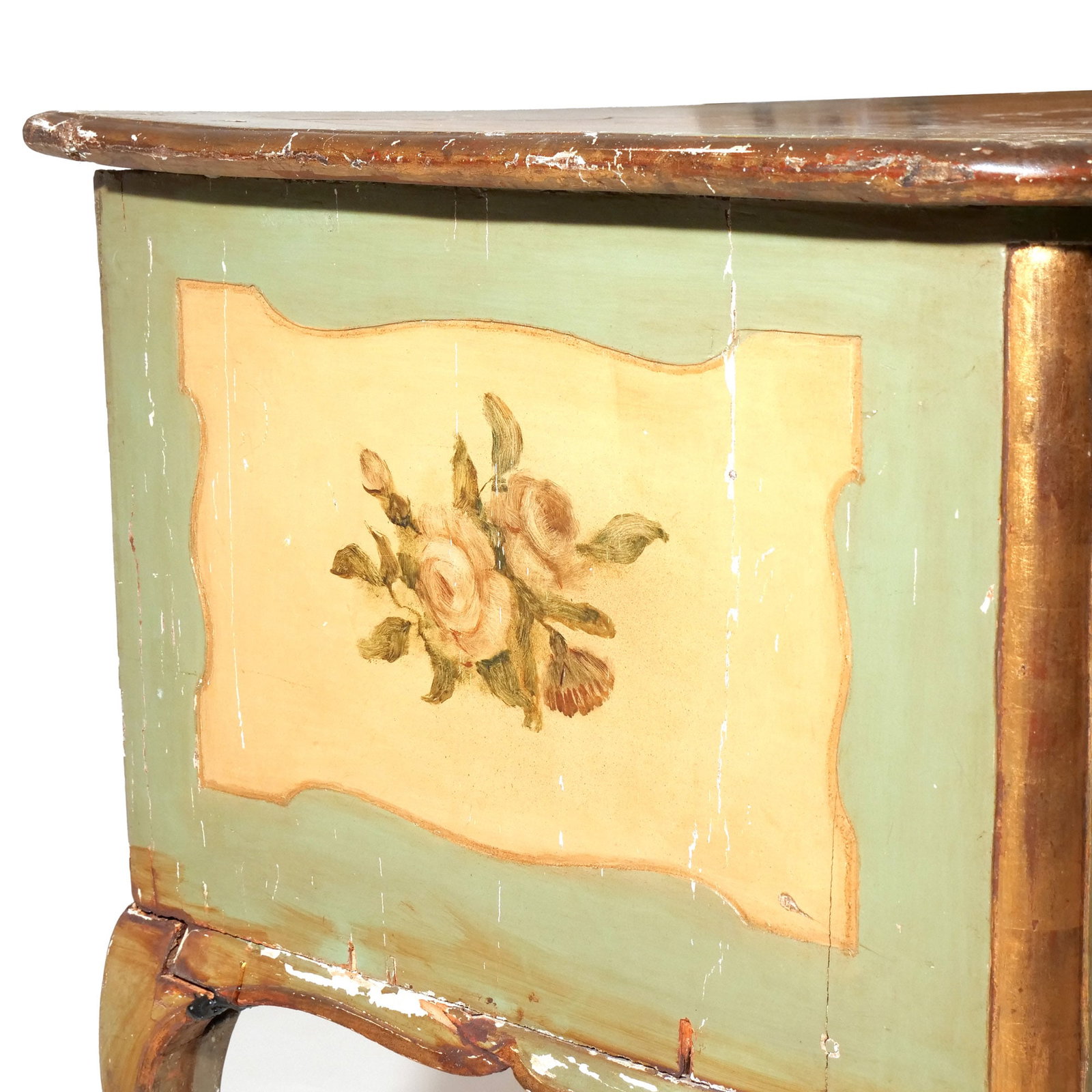 18THC. CONTINENTAL PAINT-DECORATED COMMODE - 18