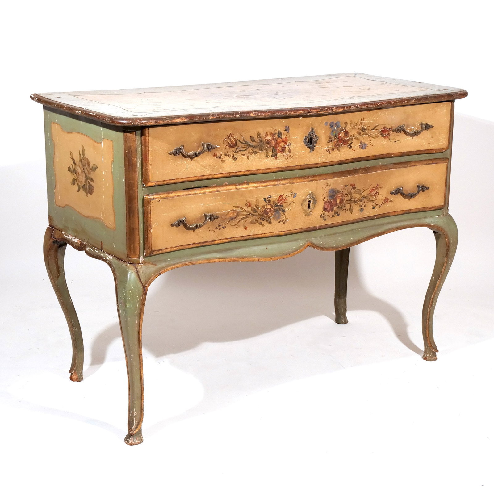 18THC. CONTINENTAL PAINT-DECORATED COMMODE - 2