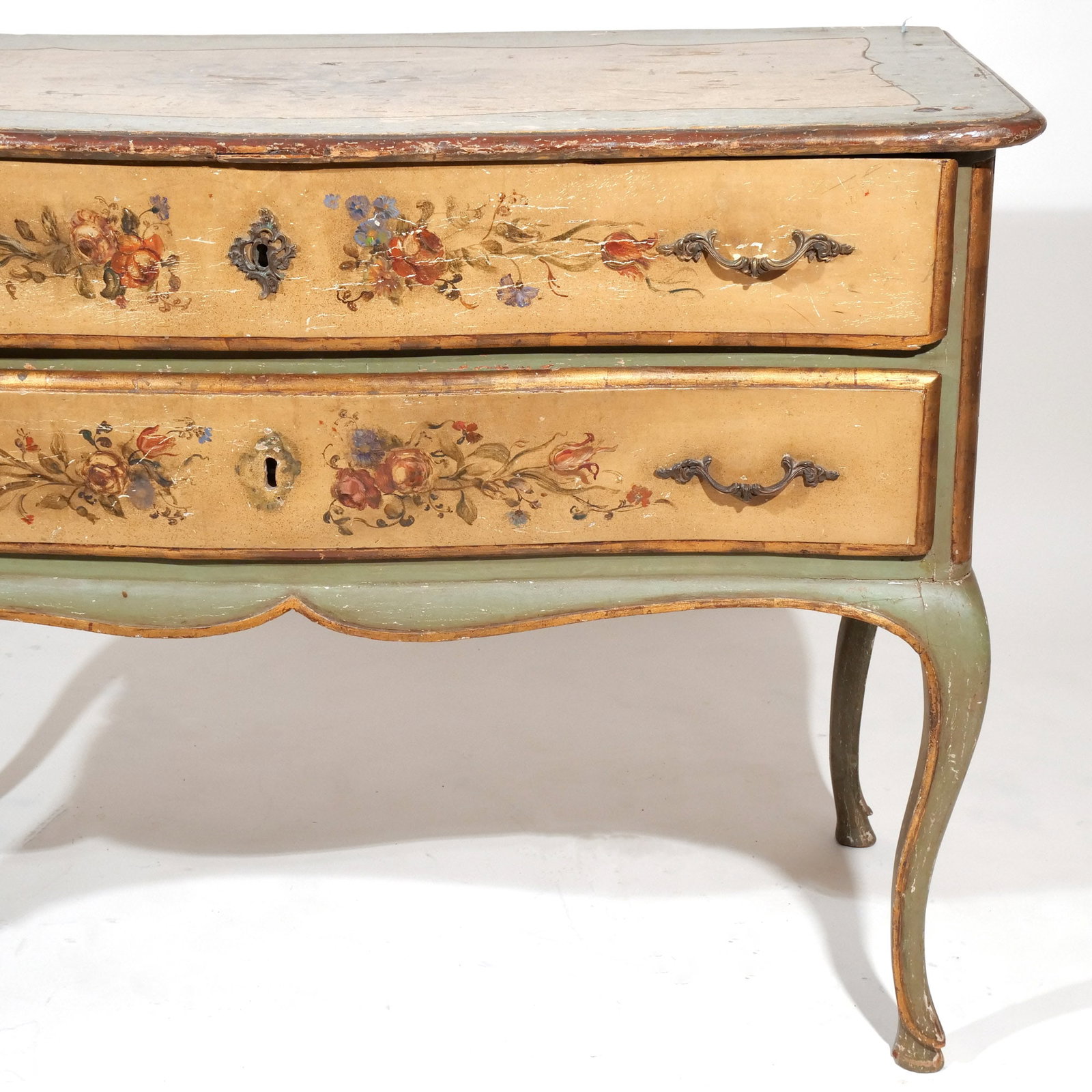 18THC. CONTINENTAL PAINT-DECORATED COMMODE - 8