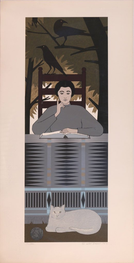 WILL BARNET (American, 1911-2012): 'Totem', 1982, color serigraph, signed and dated in pencil lower right, subject: 40 1/2" x 15", sheet size: 47" x 24", unframed