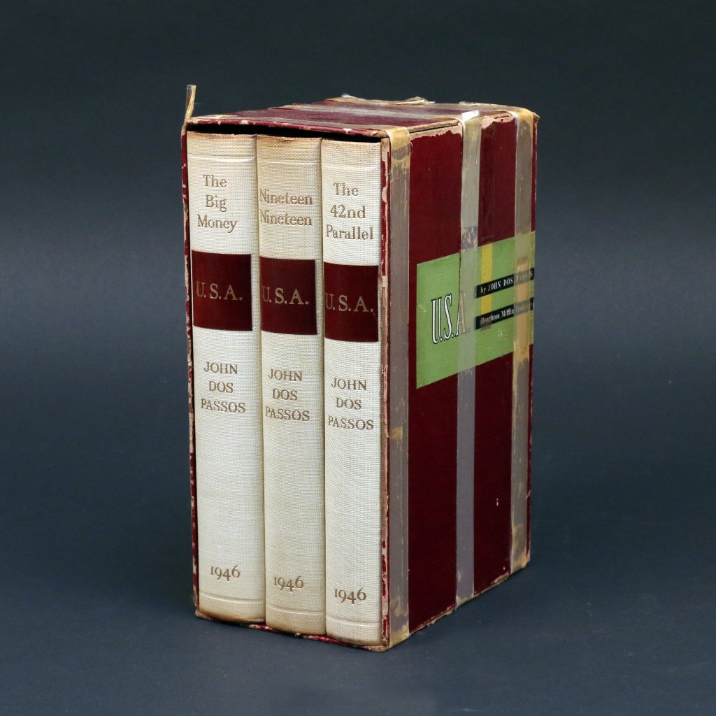 DOS PASSOS, JOHN (1896-1970): 'U.S.A', (3 vols.) Boston, 1946, illustrated by Reginald Marsh, ed. 266/365, signed by the author and the artist, with original box