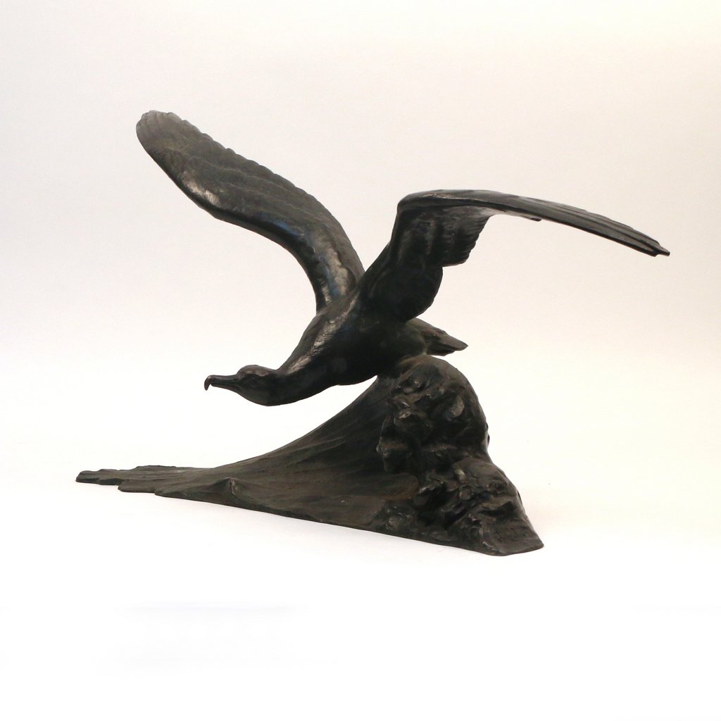 MAXIMILIEN FIOT (French, 1886-1953): MAXIMILIEN FIOT (French, 1886-1953)'L'Albatros', bronze, h. 14 1/4 w. 27 d. 10 1/2 in., with foundry mark and signed 'M. Fiot'