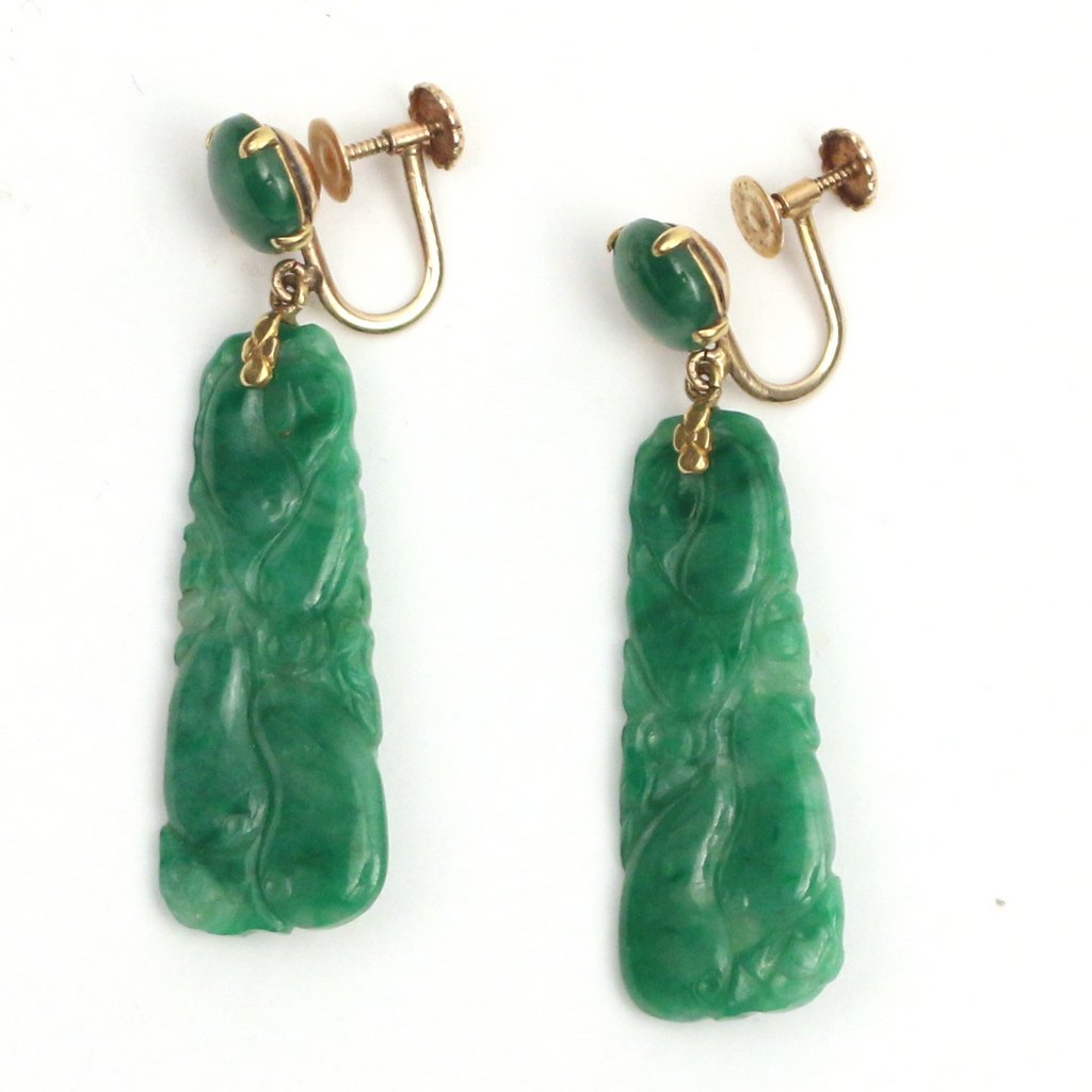 PAIR JADE EARRINGS (1 of 1)