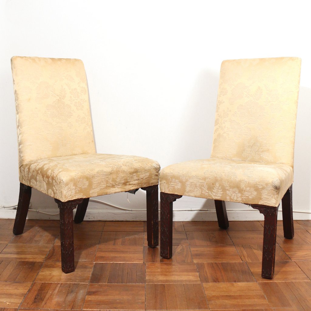 PAIR CHIPPENDALE-STYLE SLIPPER CHAIRS (1 of 5)