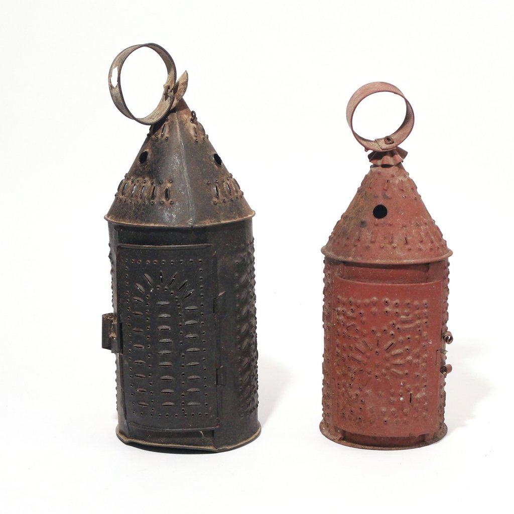 (2pc) PENNSYLVANIA PUNCHED TIN LANTERNS (1 of 1)