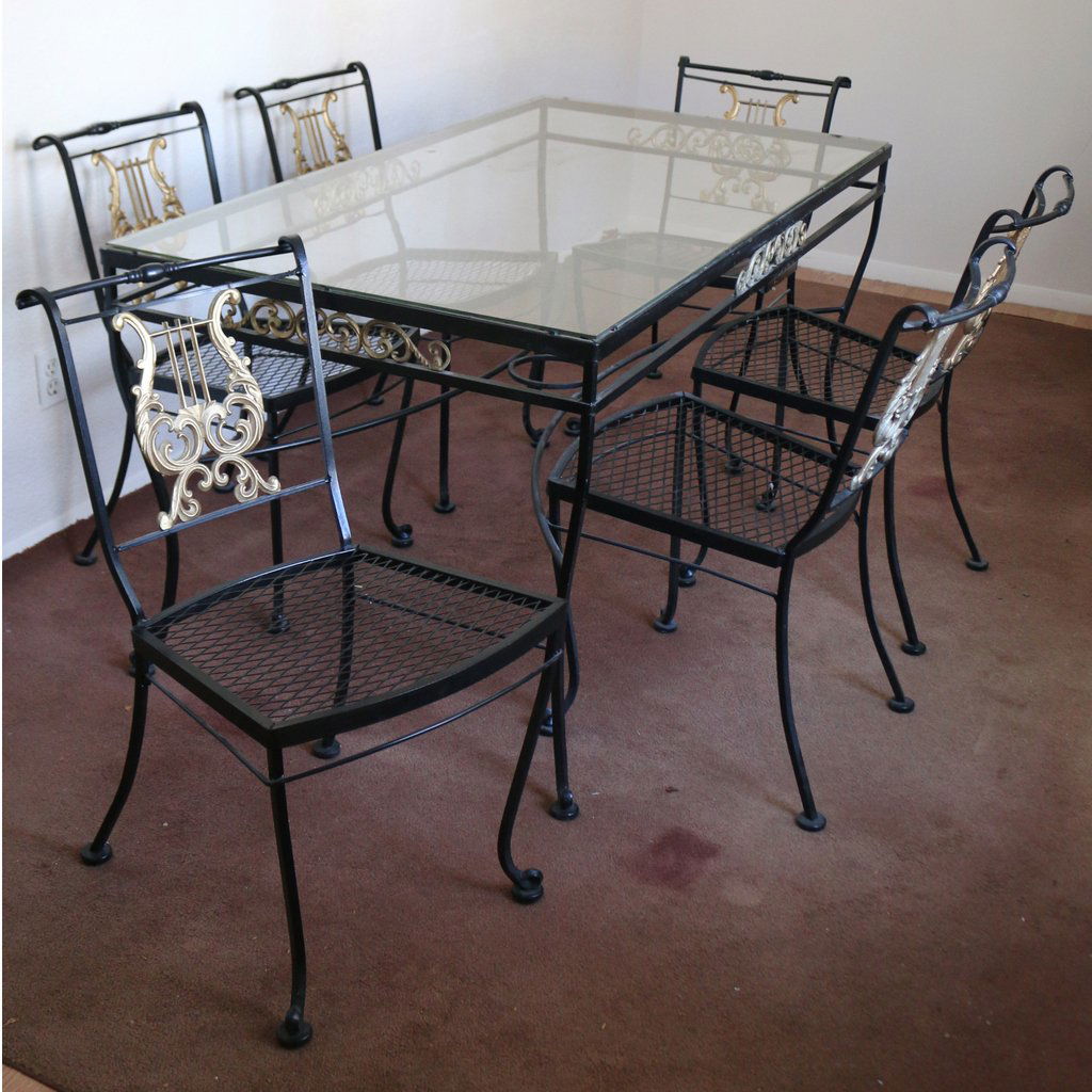 (7) SET OF WROUGHT IRON GARDEN FURNITURE (1 of 1)