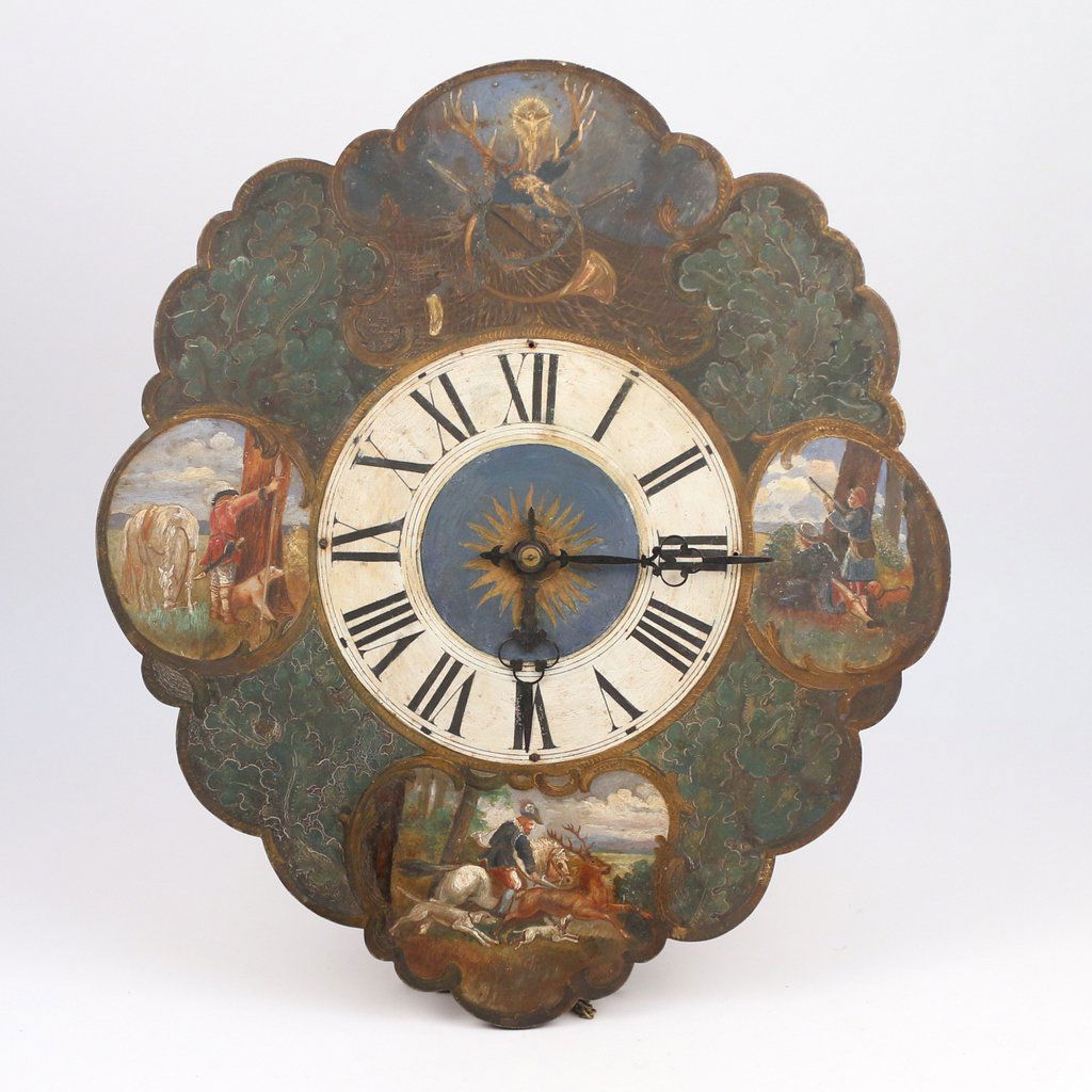 PAINTED GERMAN WALL CLOCK (1 of 8)