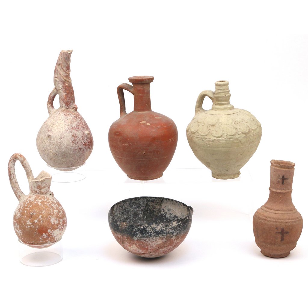 (6pc) MISC. CYPRIOT & OTHER POTTERY (1 of 5)