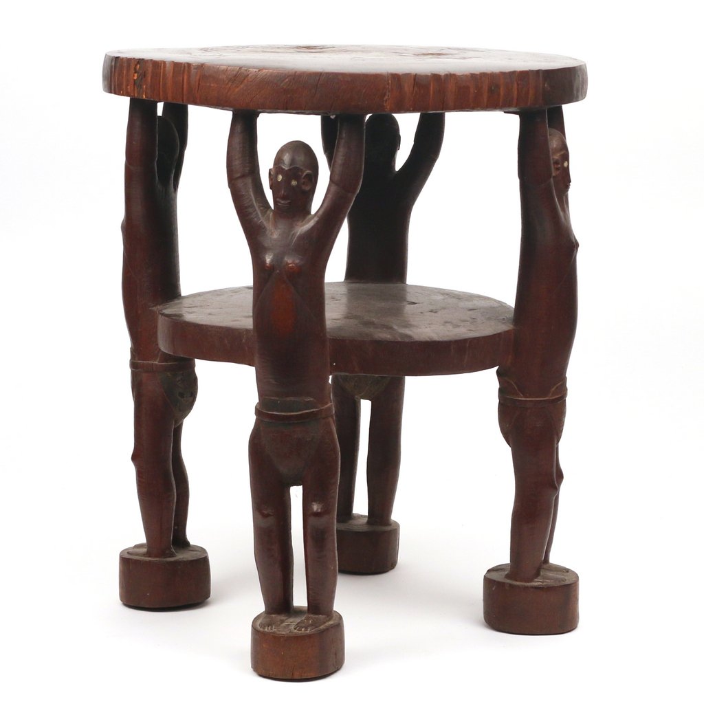 TANZANIAN ZULU CARVED IRONWOOD STOOL (1 of 8)