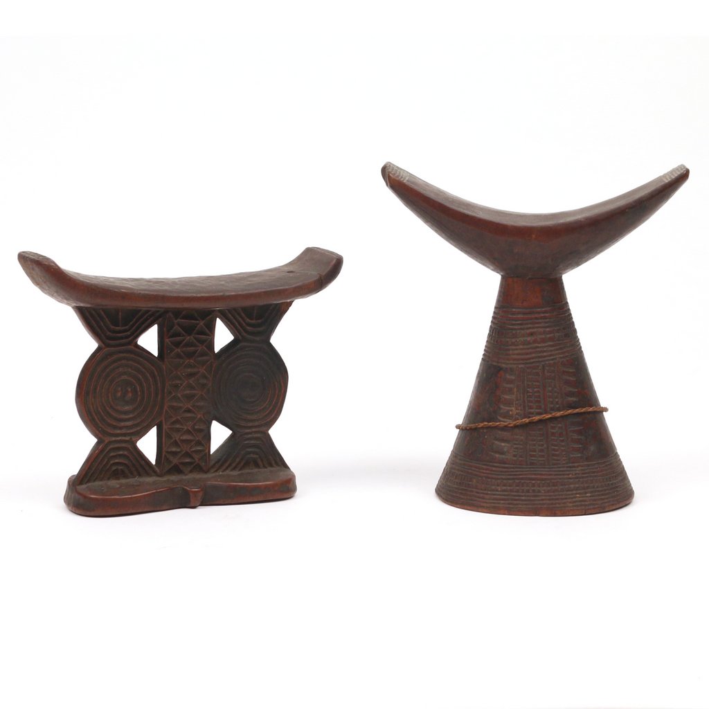 (2pc) AFRICAN HEADRESTS (1 of 5)