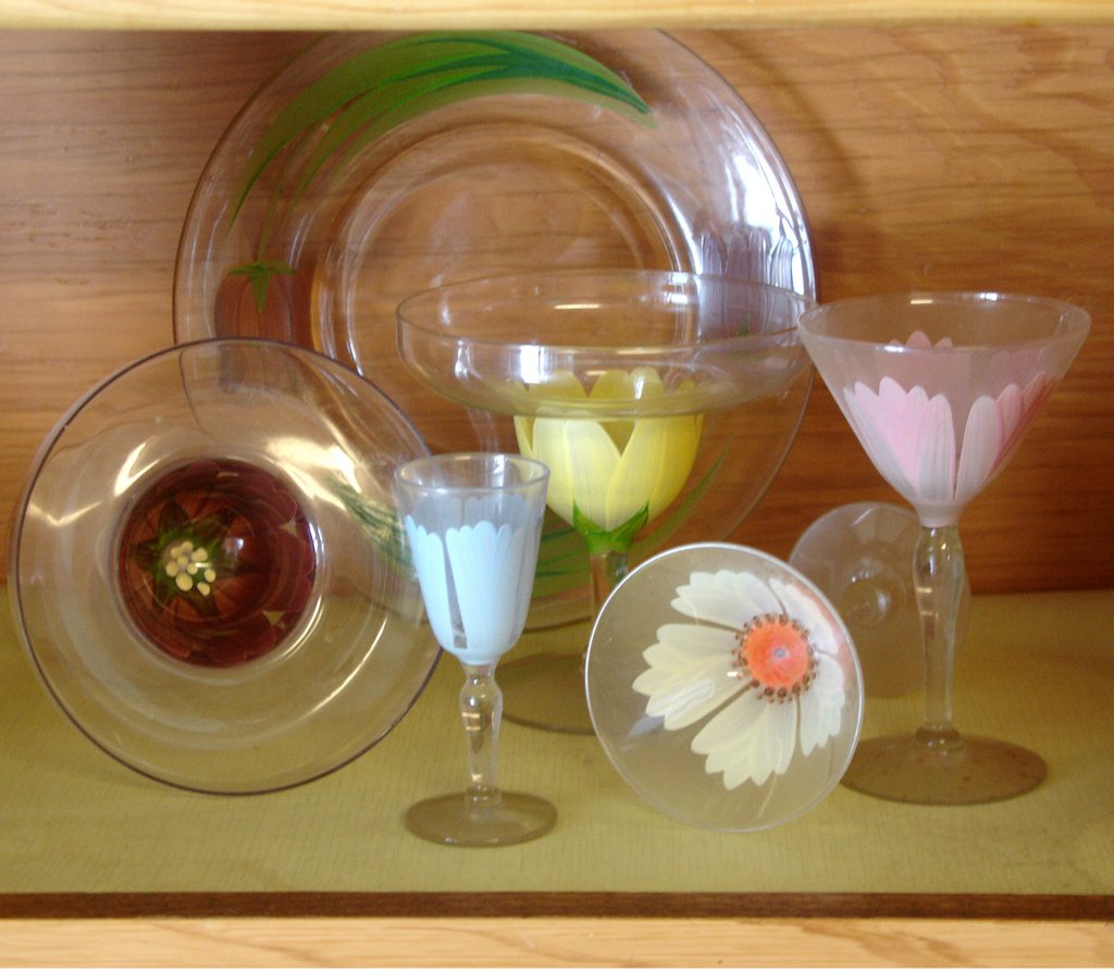 (60pc) PARTIAL PAINTED & MISC. STEMWARE (1 of 2)