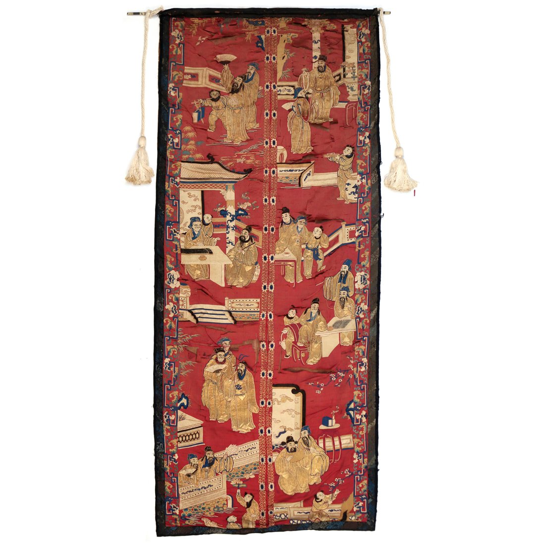 CHINESE SILK EMBROIDERED WALL HANGING (1 of 6)