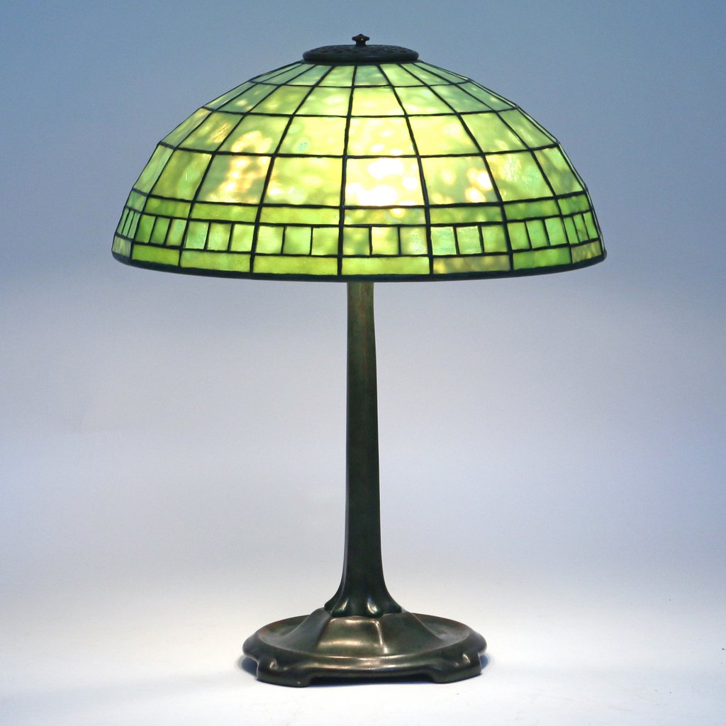 TIFFANY STUDIOS 'GEOMETRIC' LEADED GLASS TABLE (1 of 5)