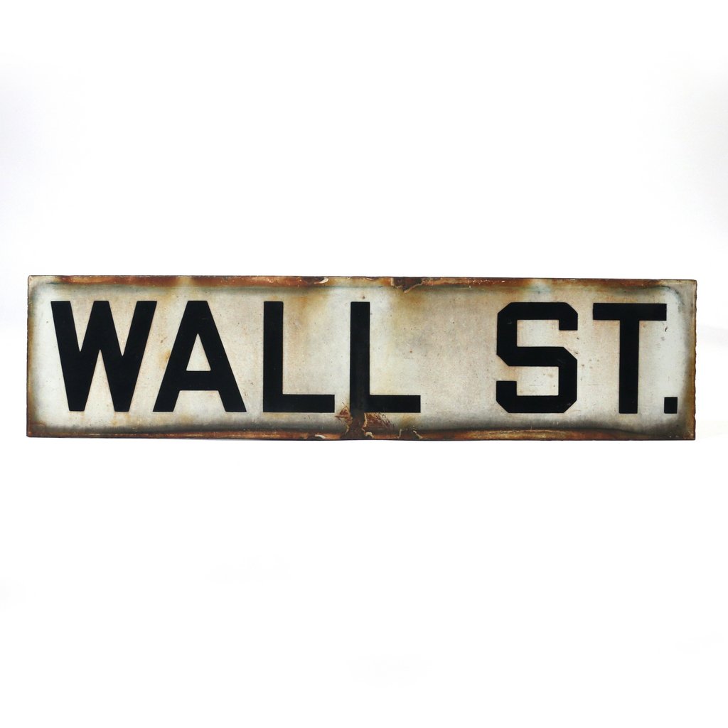 WALL STREET PORCELAIN SIGN (1 of 2)