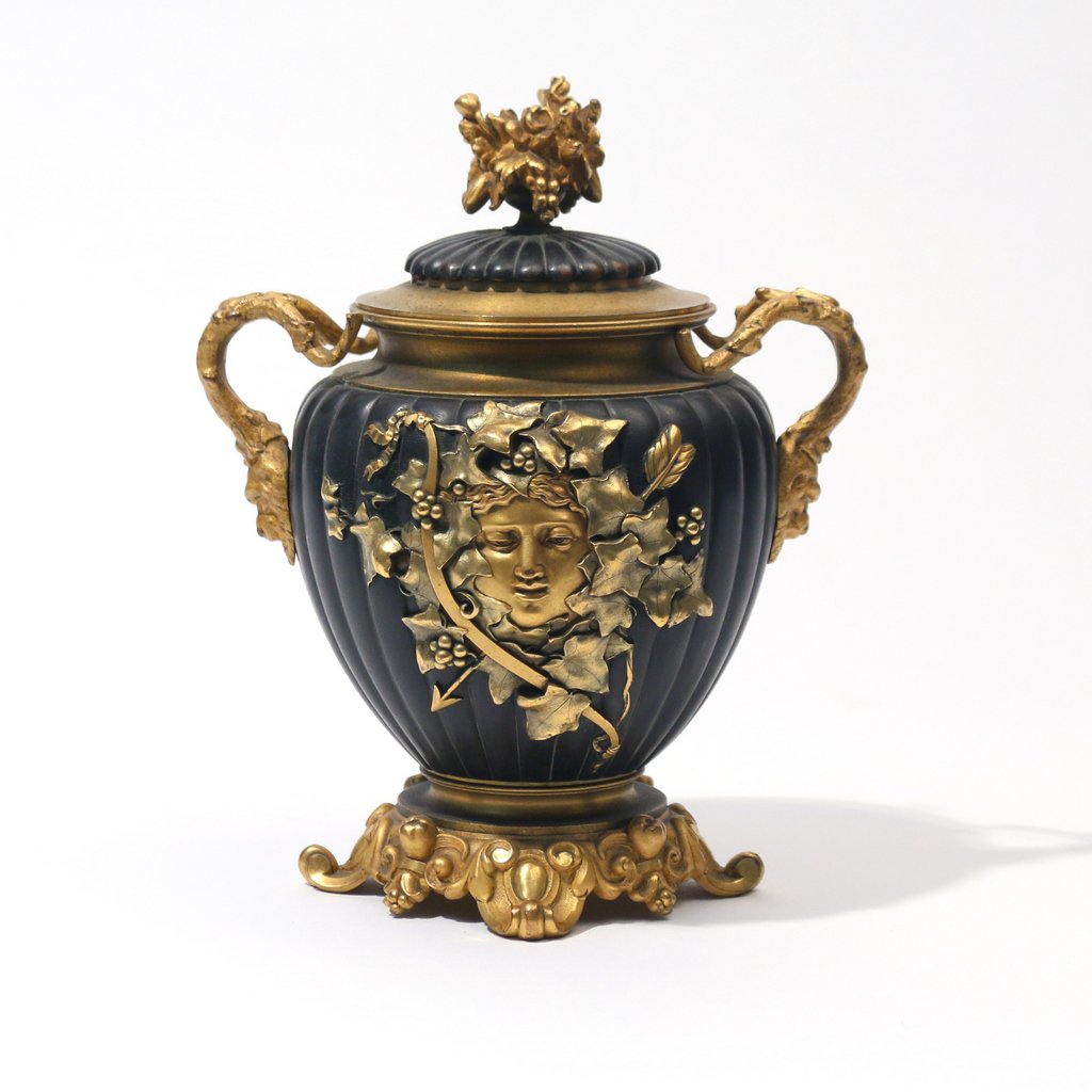 FRENCH GILT BRONZE COVERED URN (1 of 5)